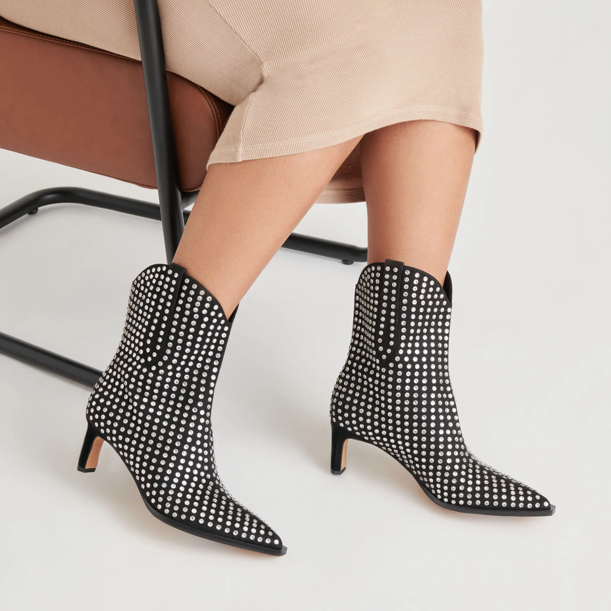 ANZEL CRYSTAL STUD BOOTIES BLACK CRYSTAL 15 ANZEL CRYSTAL STUD BOOTIES BLACK CRYSTAL