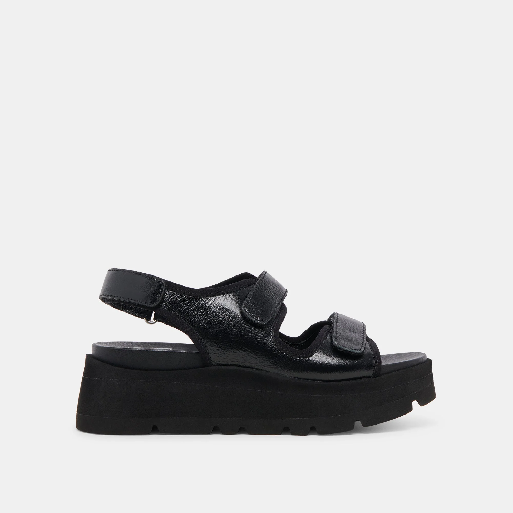 DUBAI SANDALS MIDNIGHT CRINKLE PATENT - re:vita 1 DUBAI SANDALS MIDNIGHT CRINKLE PATENT - re:vita