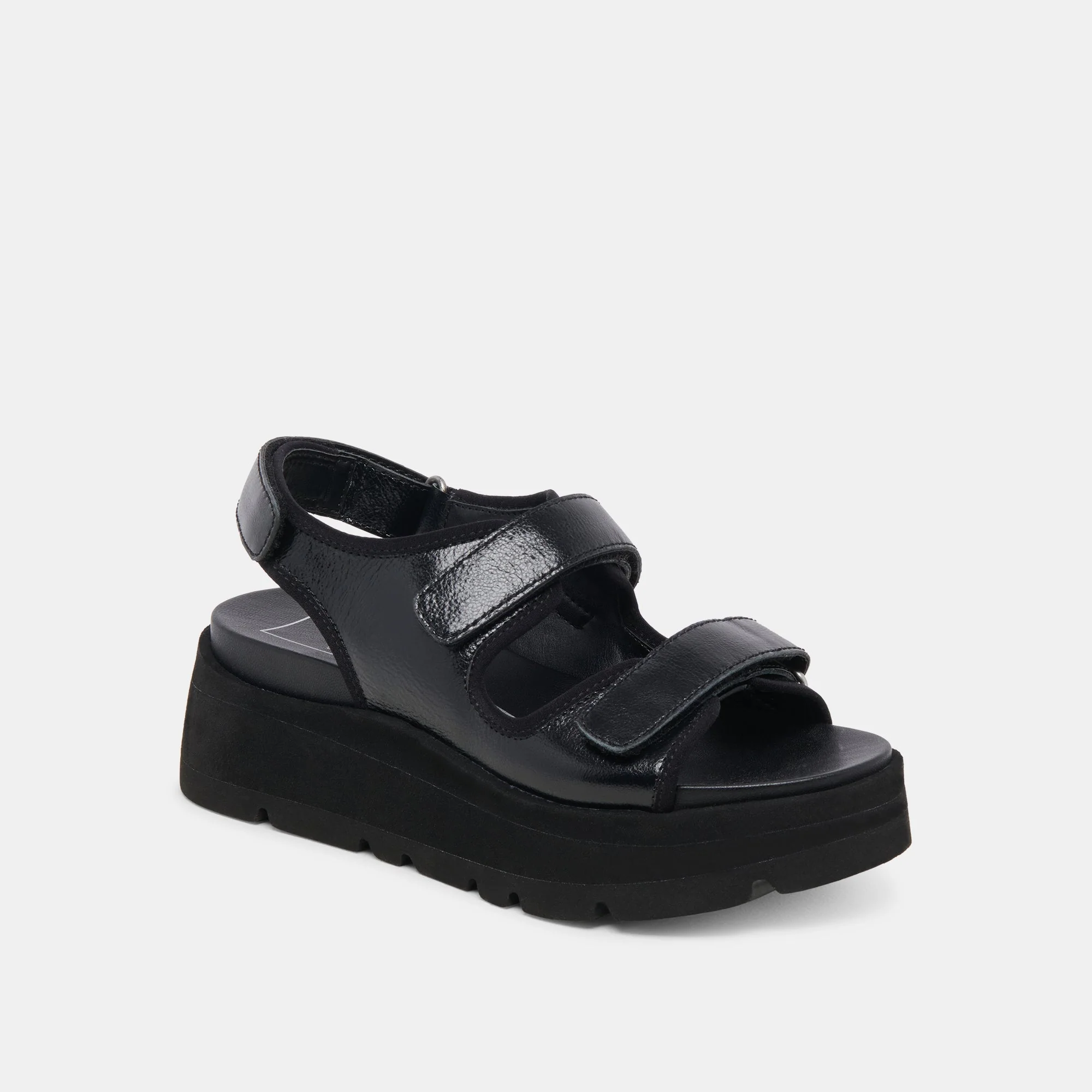 DUBAI SANDALS MIDNIGHT CRINKLE PATENT - re:vita 11 DUBAI SANDALS MIDNIGHT CRINKLE PATENT - re:vita