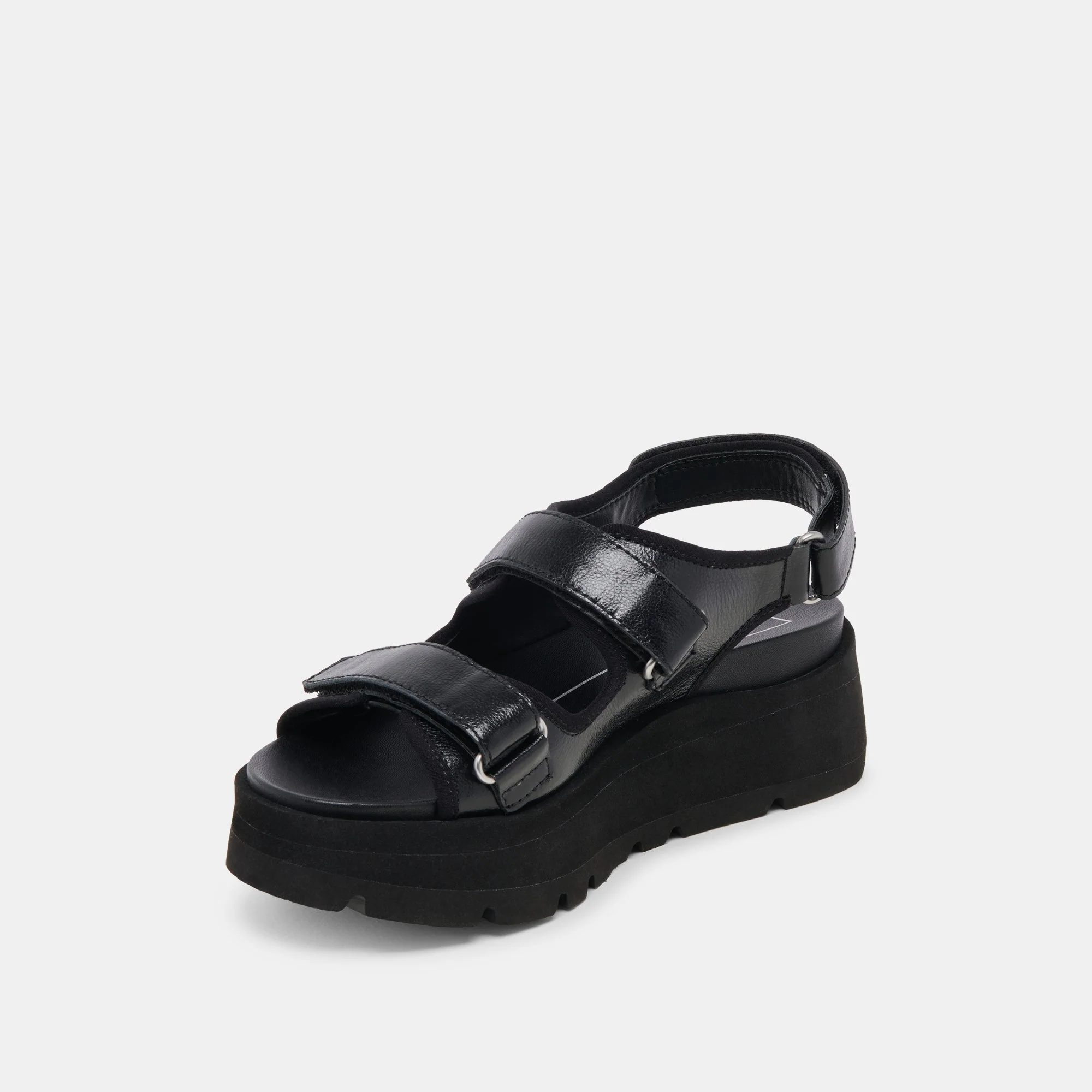 DUBAI SANDALS MIDNIGHT CRINKLE PATENT - re:vita 13 DUBAI SANDALS MIDNIGHT CRINKLE PATENT - re:vita