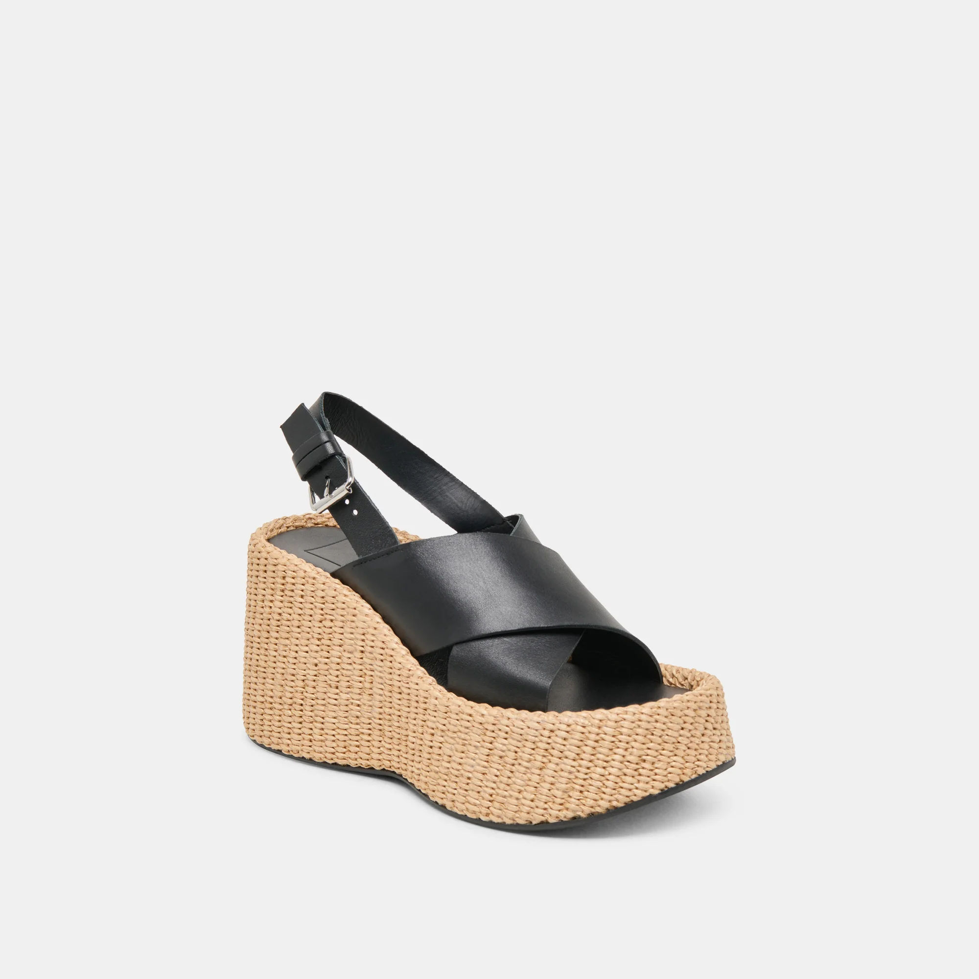 SKYLAR WEDGES BLACK LEATHER 12 SKYLAR WEDGES BLACK LEATHER