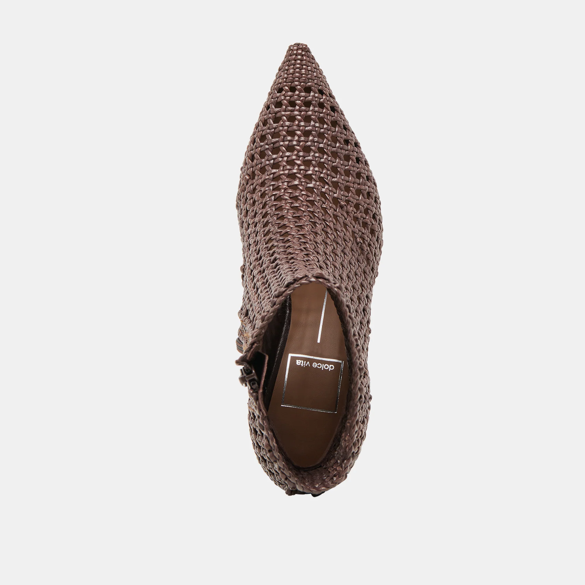 LONNI BOOTIES DK BROWN WOVEN LEATHER 21 LONNI BOOTIES DK BROWN WOVEN LEATHER