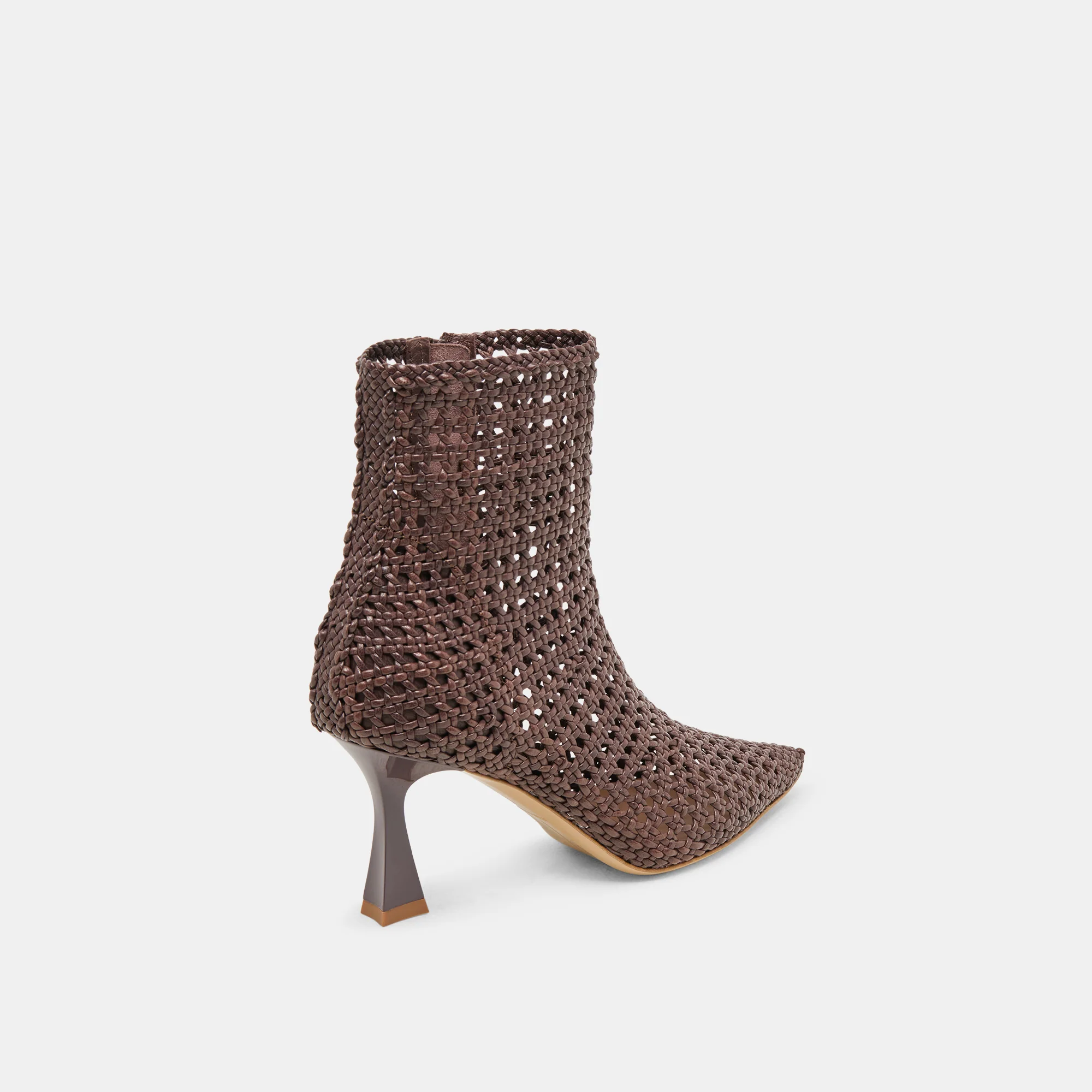 LONNI BOOTIES DK BROWN WOVEN LEATHER 16 LONNI BOOTIES DK BROWN WOVEN LEATHER