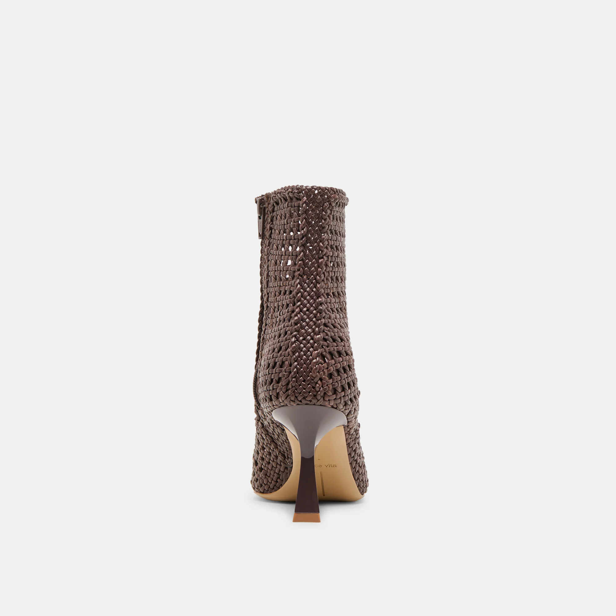 LONNI BOOTIES DK BROWN WOVEN LEATHER 20 LONNI BOOTIES DK BROWN WOVEN LEATHER