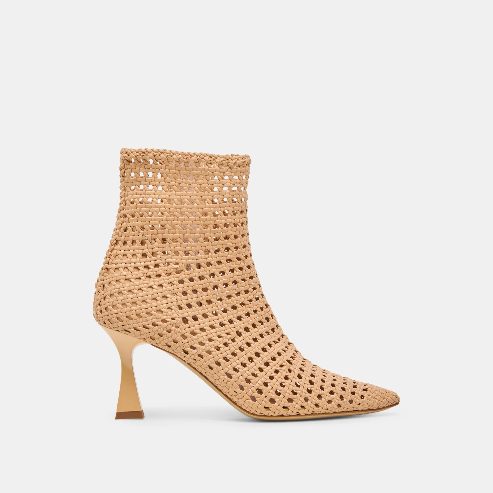 LONNI BOOTIES LIGHT TAN WOVEN LEATHER 1 LONNI BOOTIES LIGHT TAN WOVEN LEATHER
