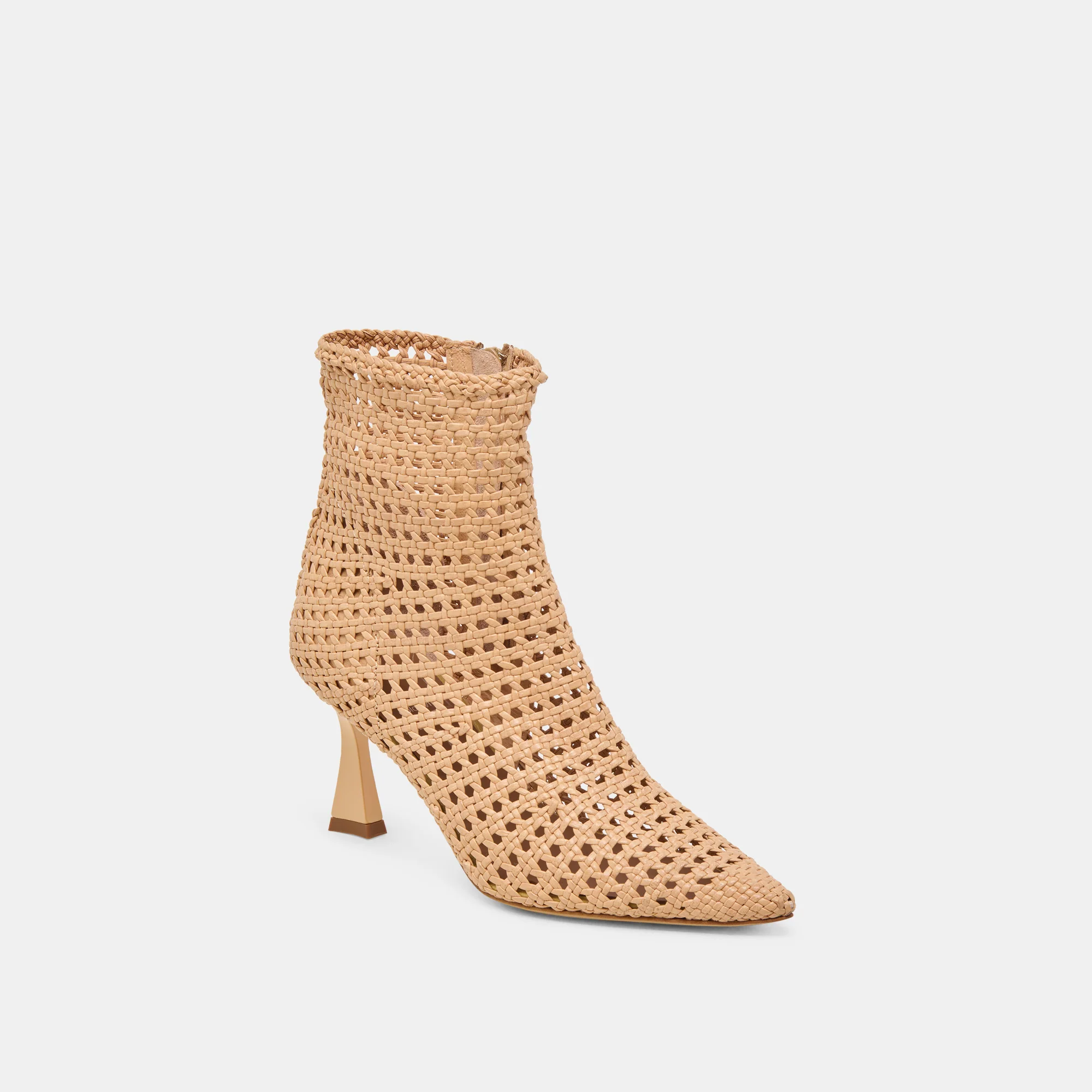 LONNI BOOTIES LIGHT TAN WOVEN LEATHER 13 LONNI BOOTIES LIGHT TAN WOVEN LEATHER