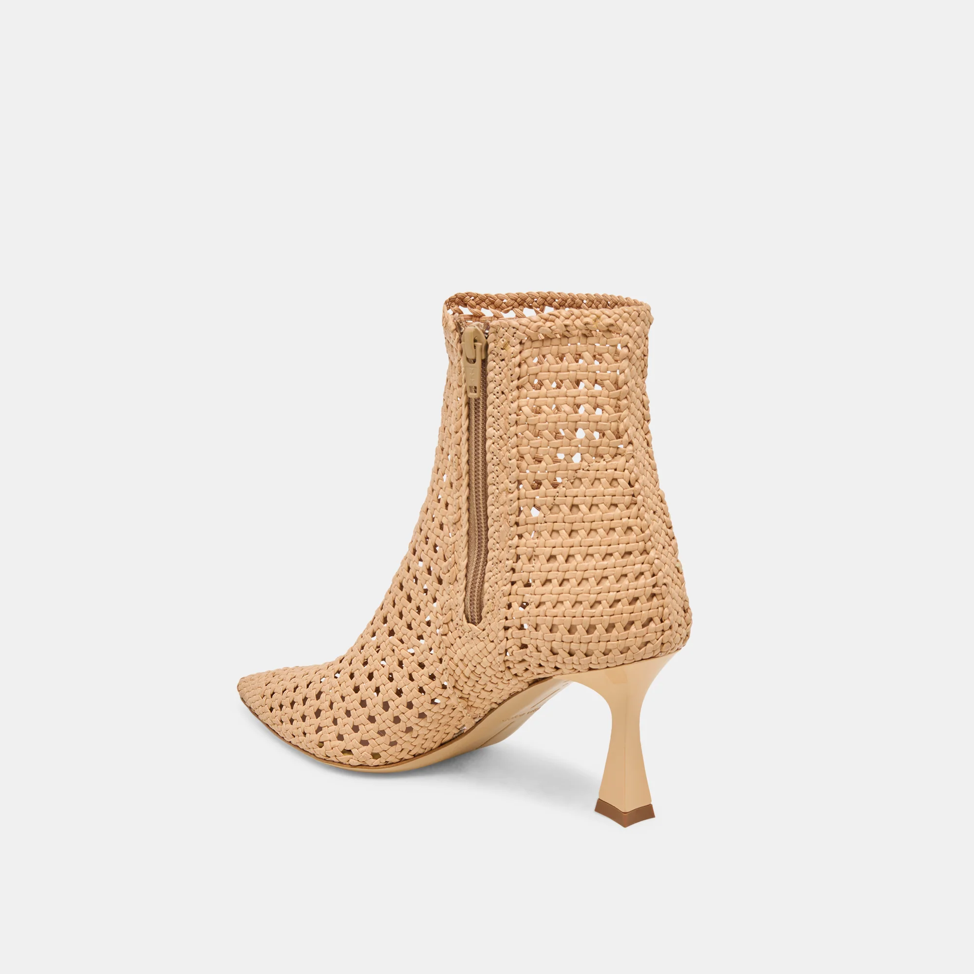 LONNI BOOTIES LIGHT TAN WOVEN LEATHER 16 LONNI BOOTIES LIGHT TAN WOVEN LEATHER