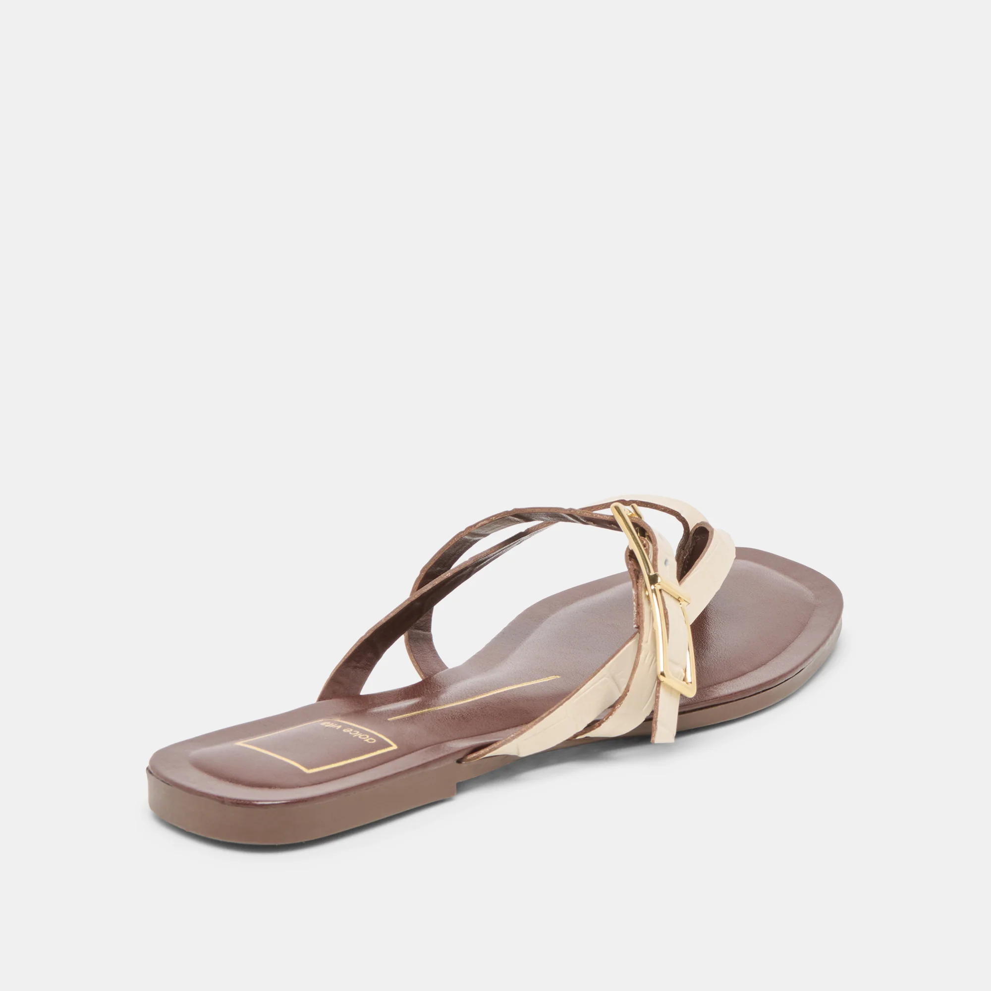 PIERS SANDALS BEIGE CROCO EMBOSSED LEATHER 17 PIERS SANDALS BEIGE CROCO EMBOSSED LEATHER