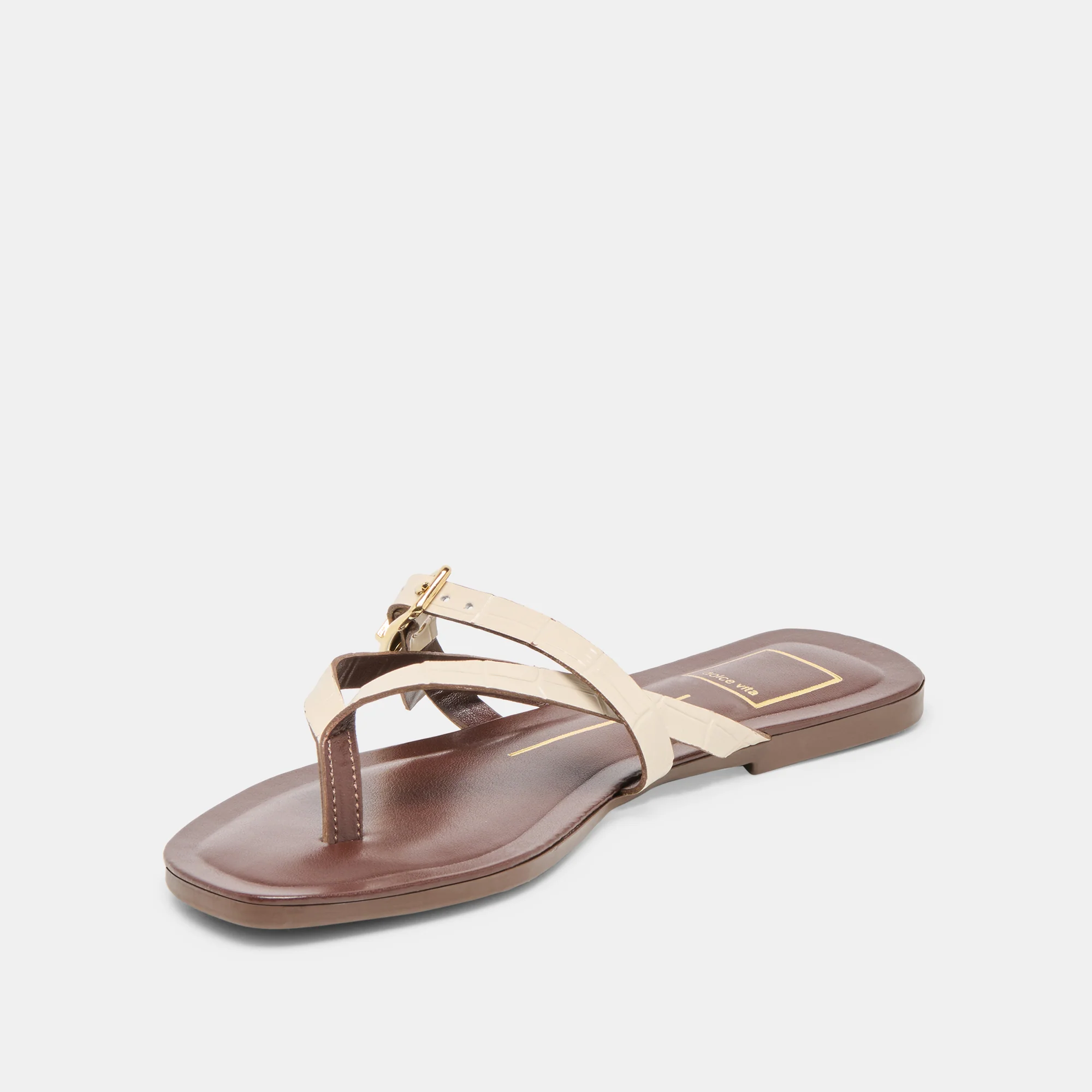 PIERS SANDALS BEIGE CROCO EMBOSSED LEATHER 19 PIERS SANDALS BEIGE CROCO EMBOSSED LEATHER