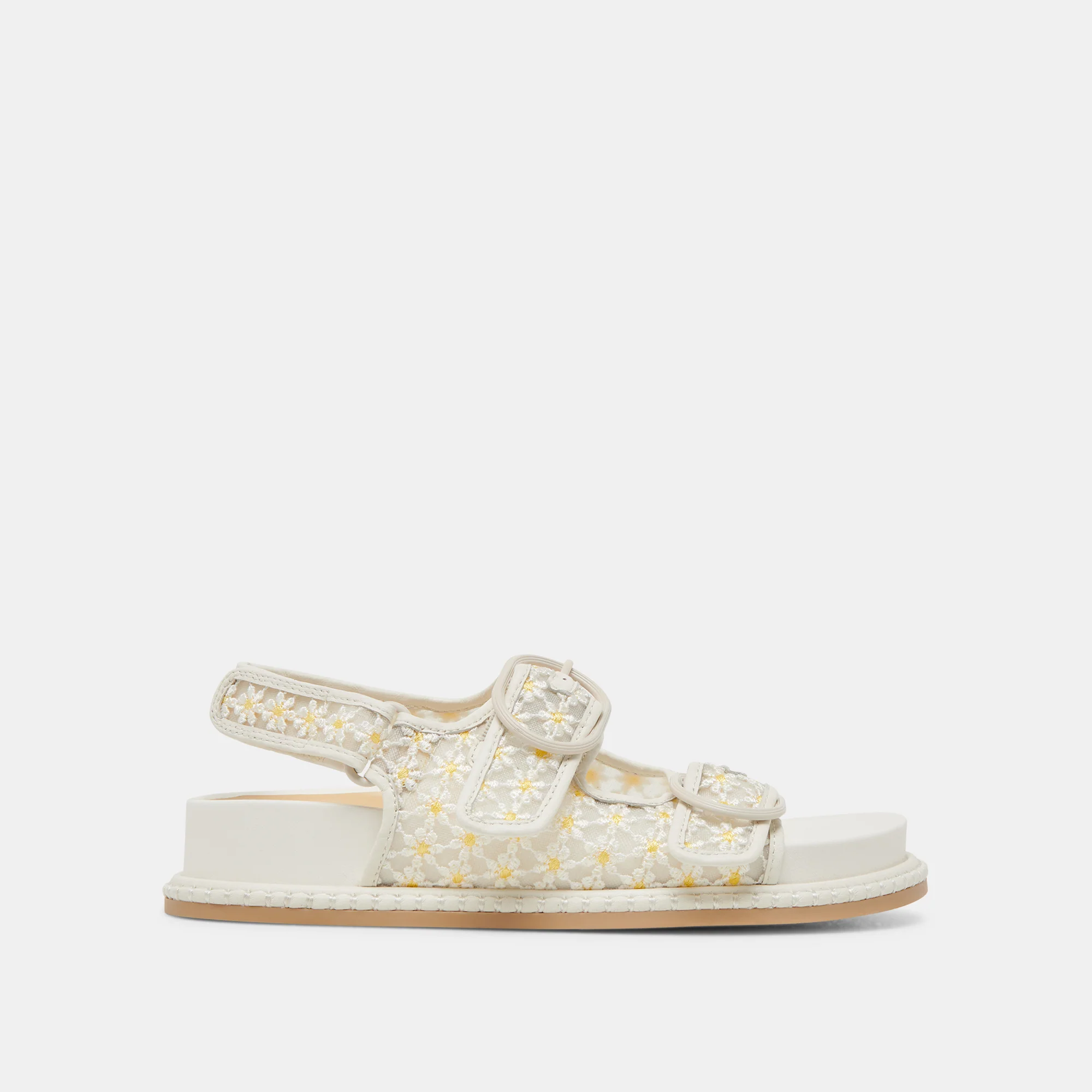 STUART FLORAL SANDALS WHITE YELLOW FLORAL MESH 1 STUART FLORAL SANDALS WHITE YELLOW FLORAL MESH