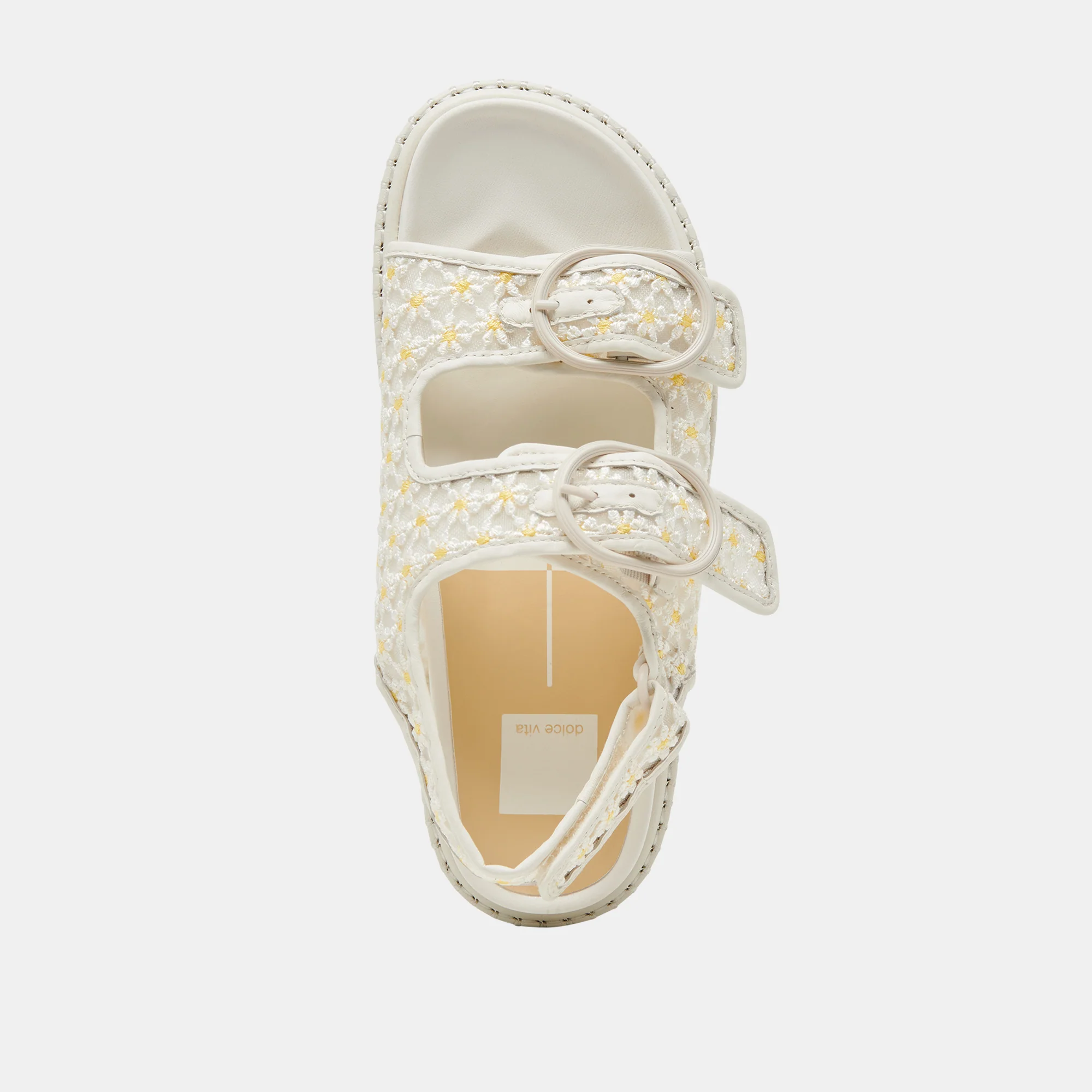 STUART FLORAL SANDALS WHITE YELLOW FLORAL MESH 21 STUART FLORAL SANDALS WHITE YELLOW FLORAL MESH