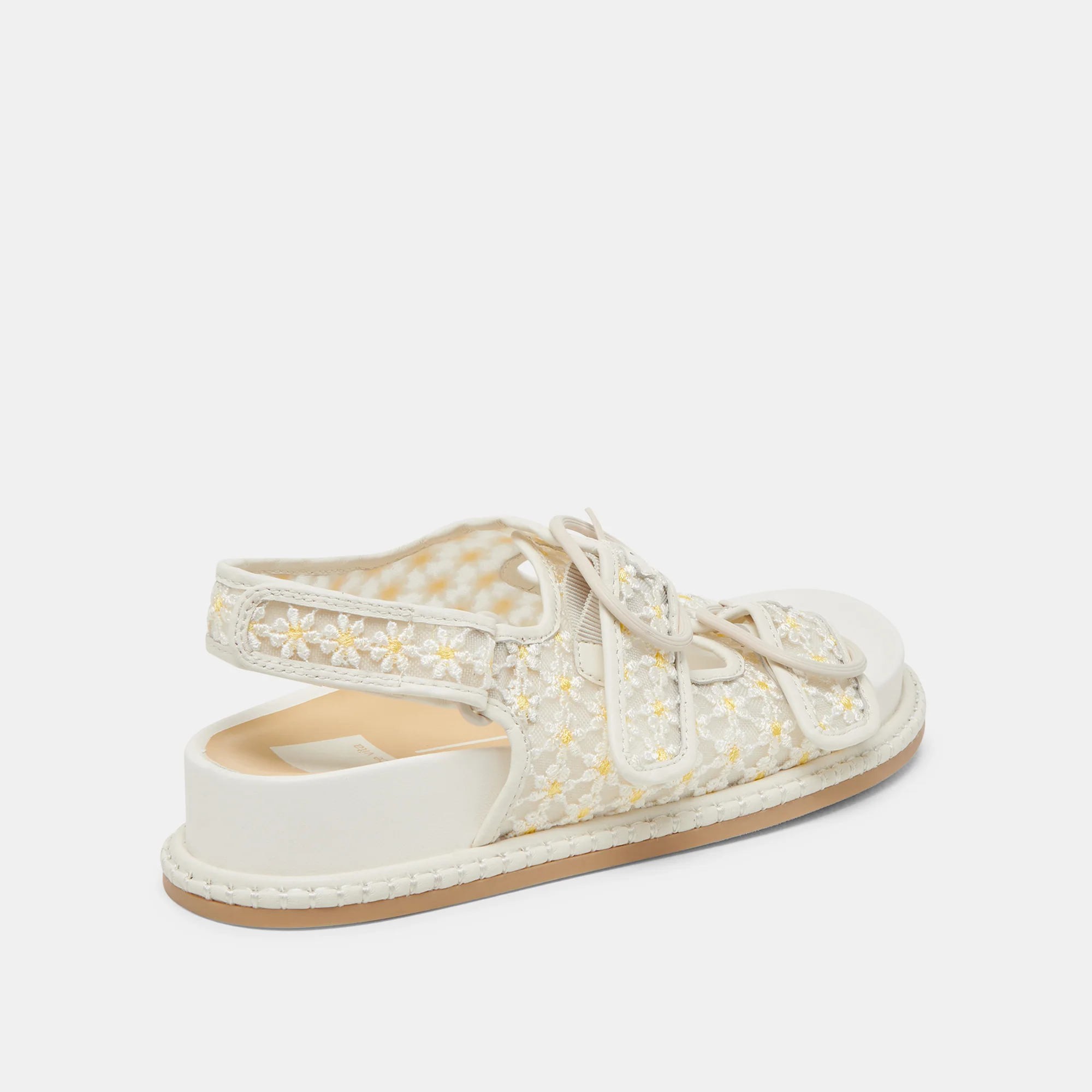 STUART FLORAL SANDALS WHITE YELLOW FLORAL MESH 16 STUART FLORAL SANDALS WHITE YELLOW FLORAL MESH
