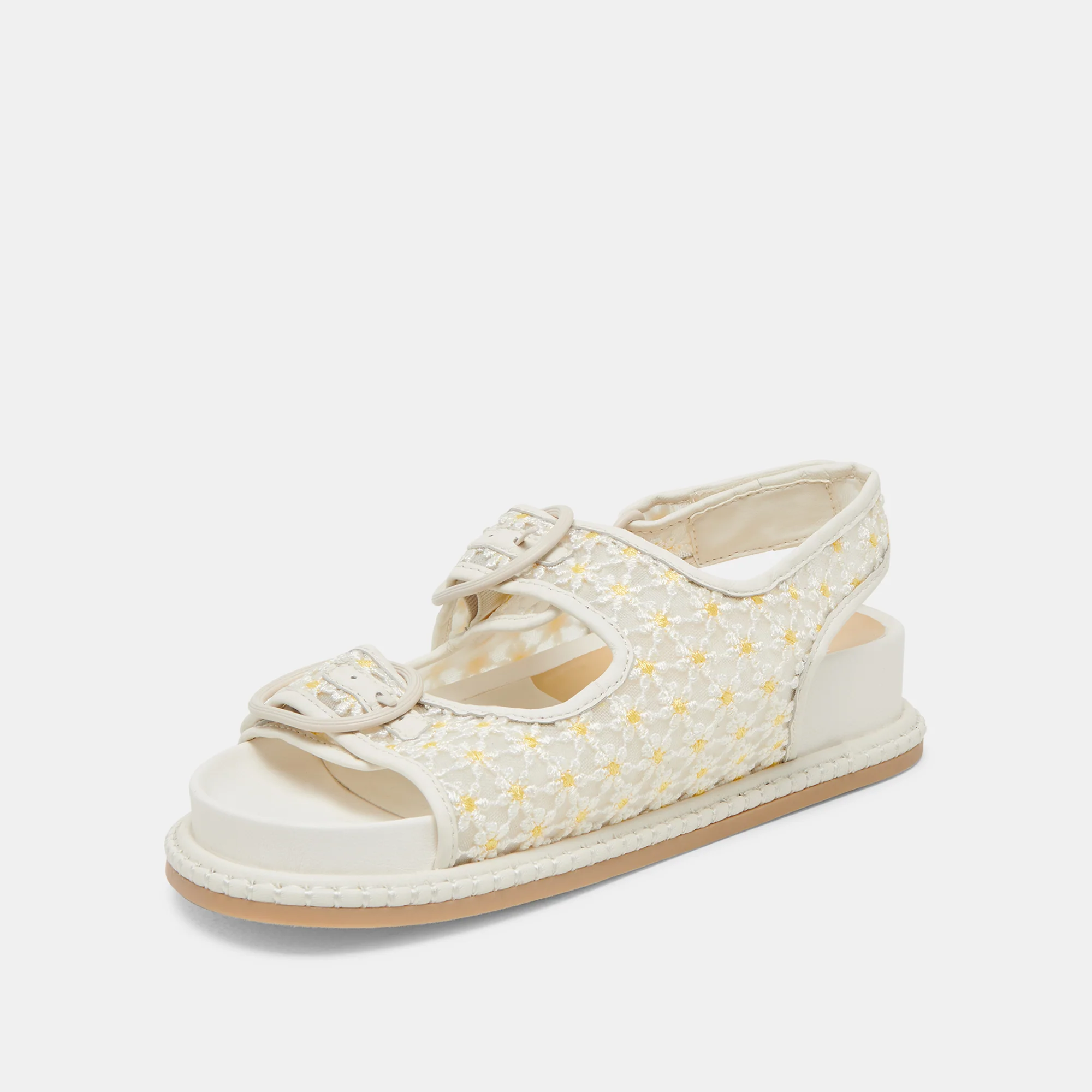 STUART FLORAL SANDALS WHITE YELLOW FLORAL MESH 17 STUART FLORAL SANDALS WHITE YELLOW FLORAL MESH
