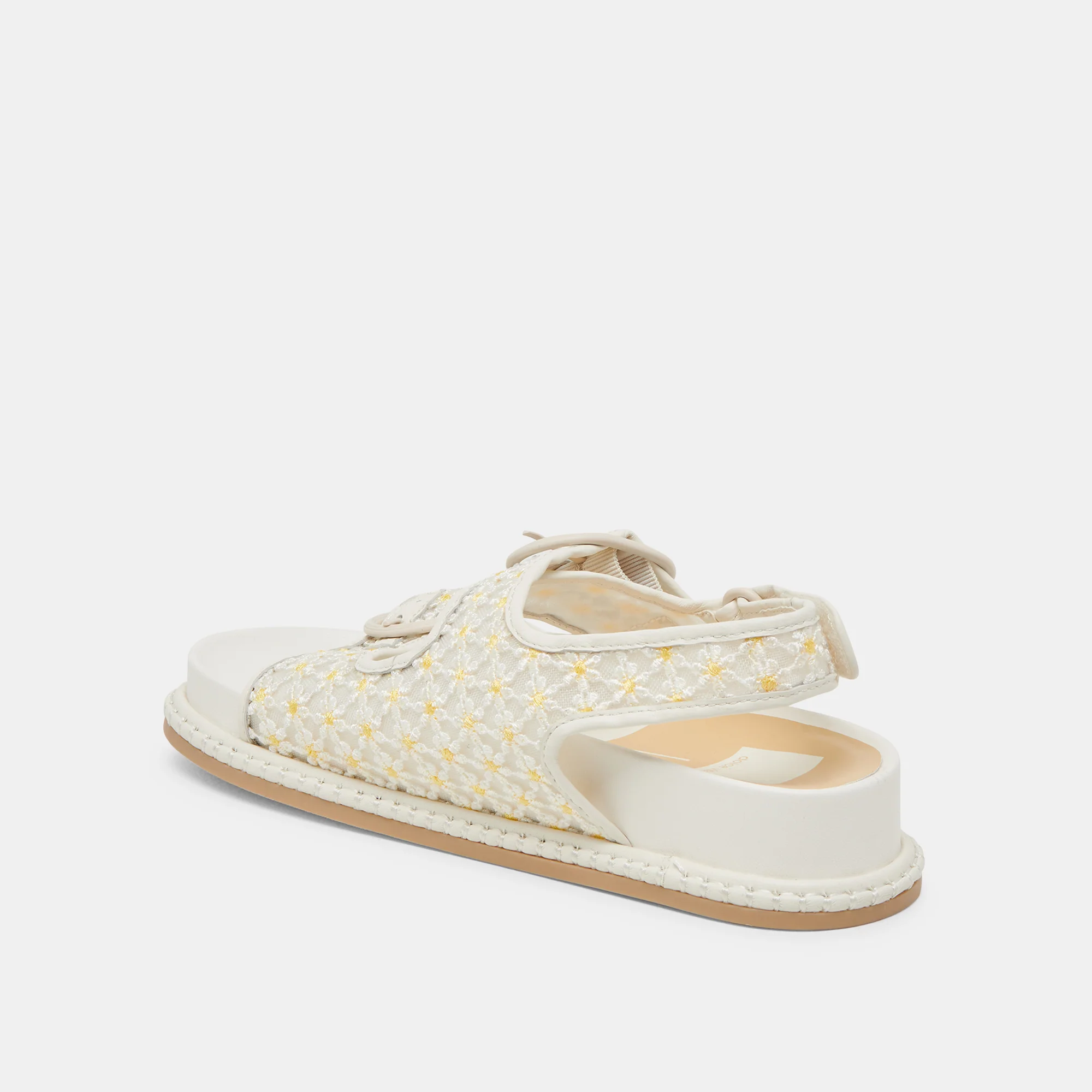 STUART FLORAL SANDALS WHITE YELLOW FLORAL MESH 18 STUART FLORAL SANDALS WHITE YELLOW FLORAL MESH