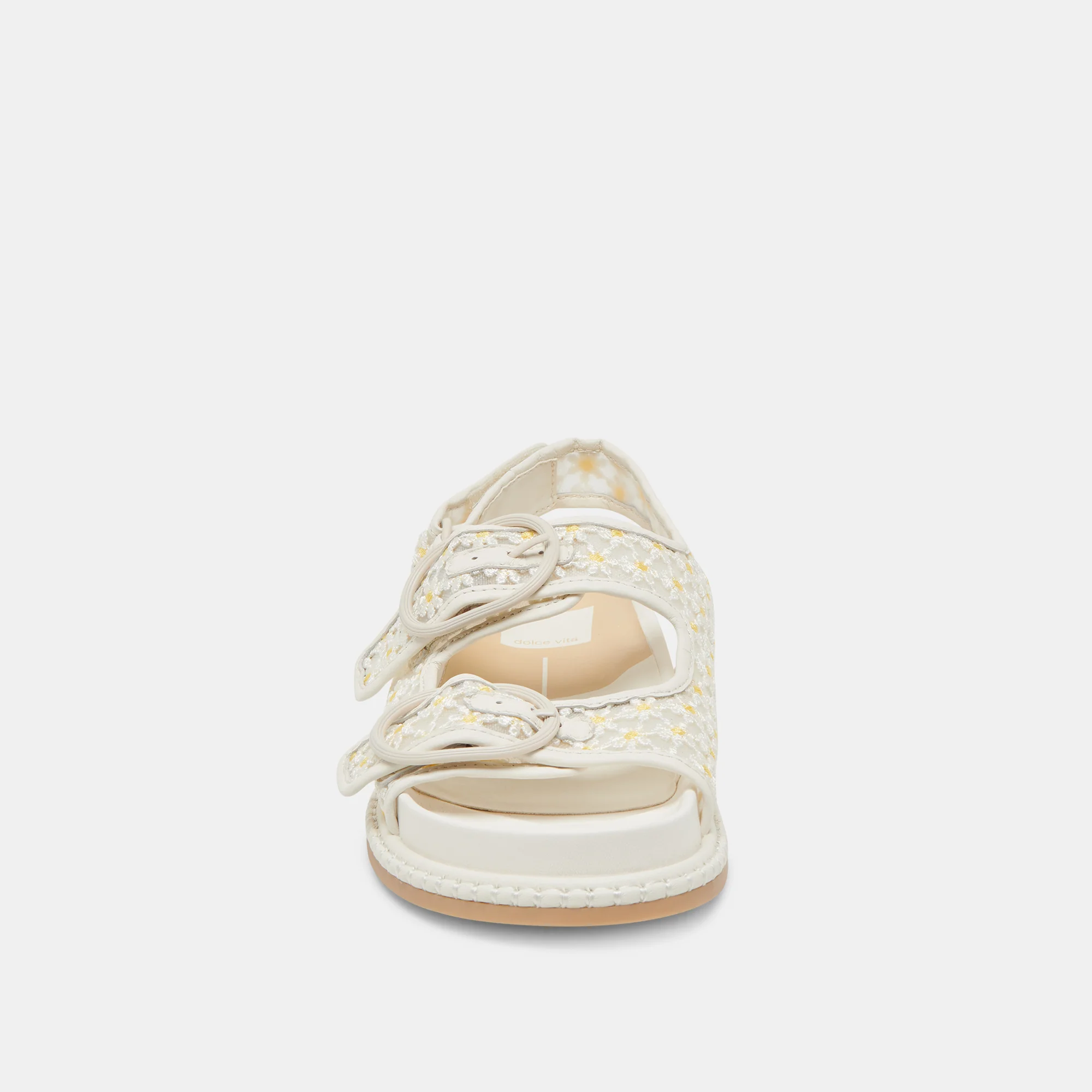 STUART FLORAL SANDALS WHITE YELLOW FLORAL MESH 19 STUART FLORAL SANDALS WHITE YELLOW FLORAL MESH