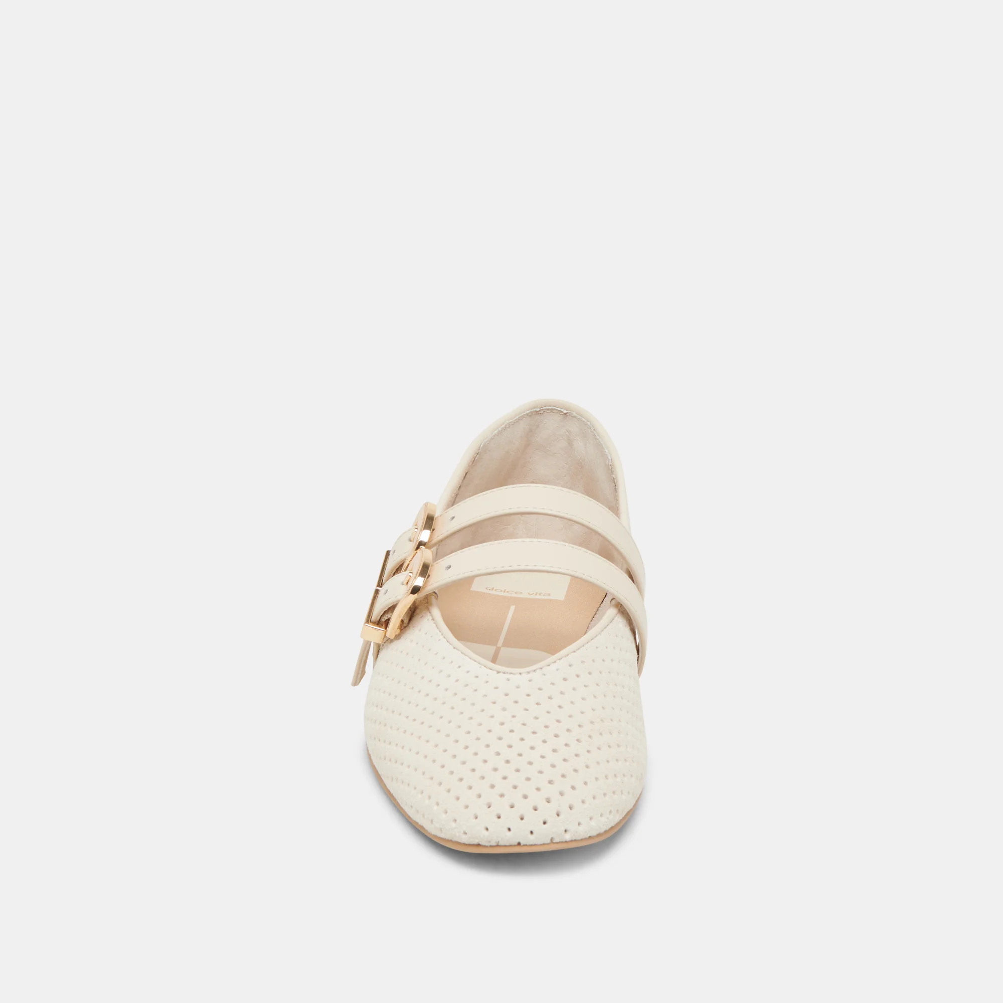 BAYLEE WIDE BALLET FLATS BONE PERFORATED SUEDE 15 BAYLEE WIDE BALLET FLATS BONE PERFORATED SUEDE