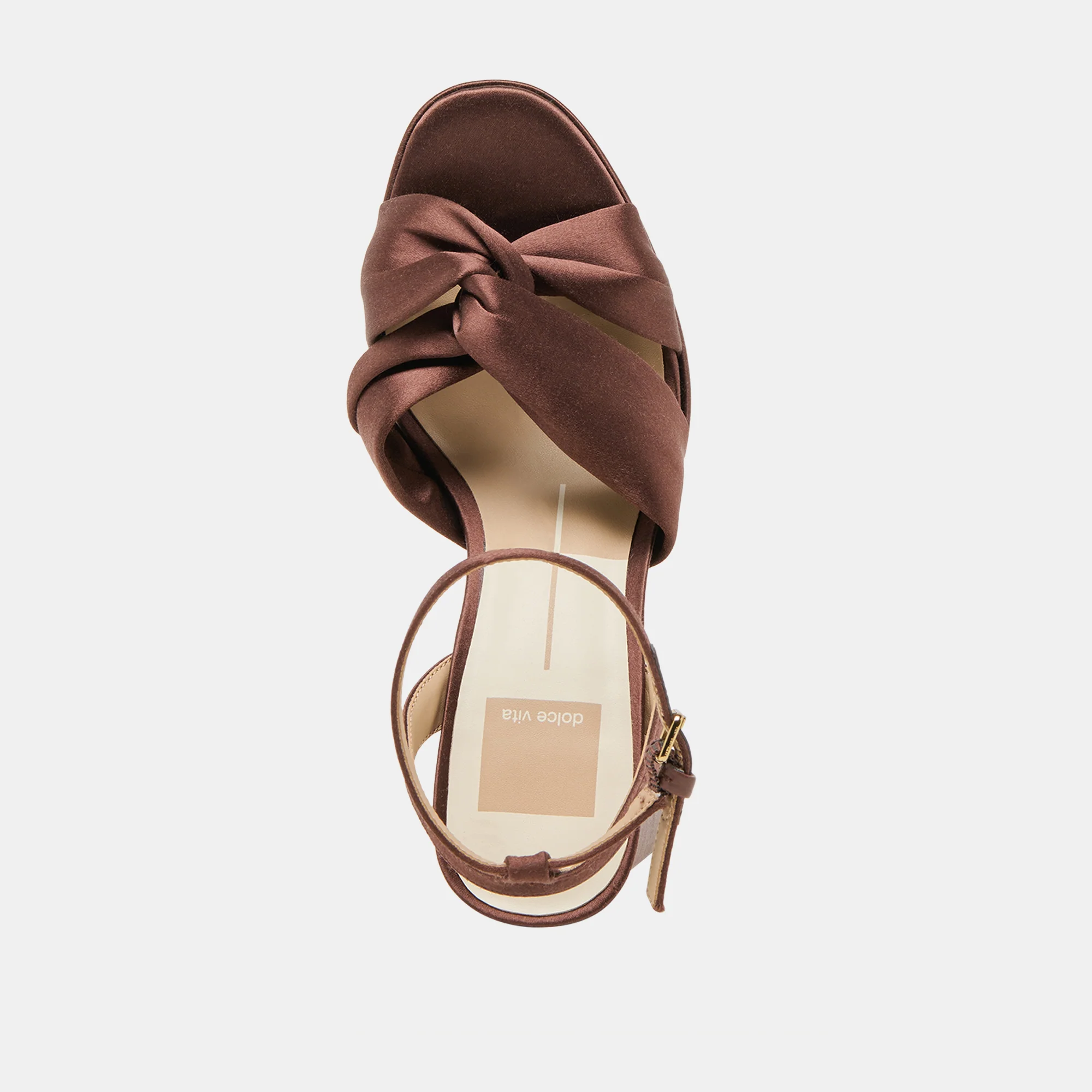 PARLO HEELS MID BROWN SATIN 21 PARLO HEELS MID BROWN SATIN