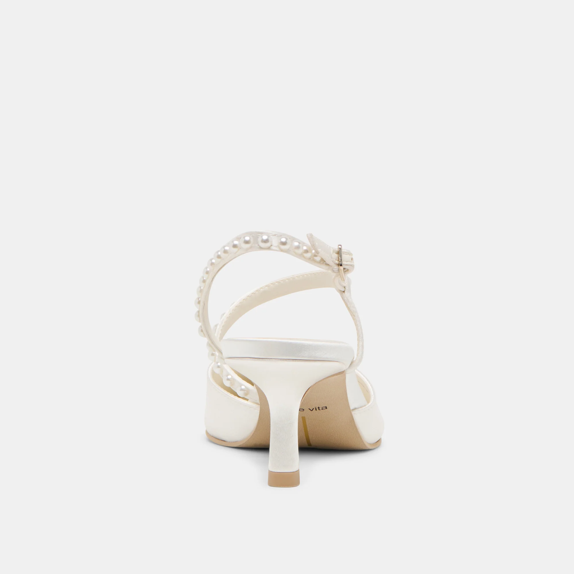 KAMRA PEARL MID HEELS TRUE WHITE SATIN 16 KAMRA PEARL MID HEELS TRUE WHITE SATIN