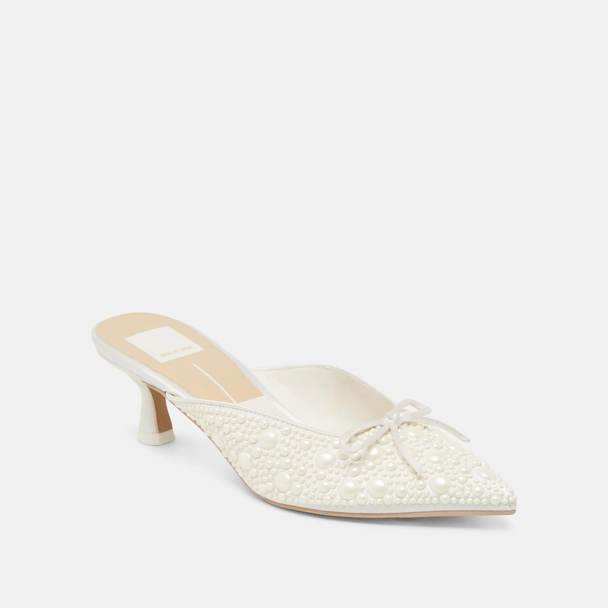 CLAYTN PEARL HEELS TRUE WHITE SATIN 15 CLAYTN PEARL HEELS TRUE WHITE SATIN