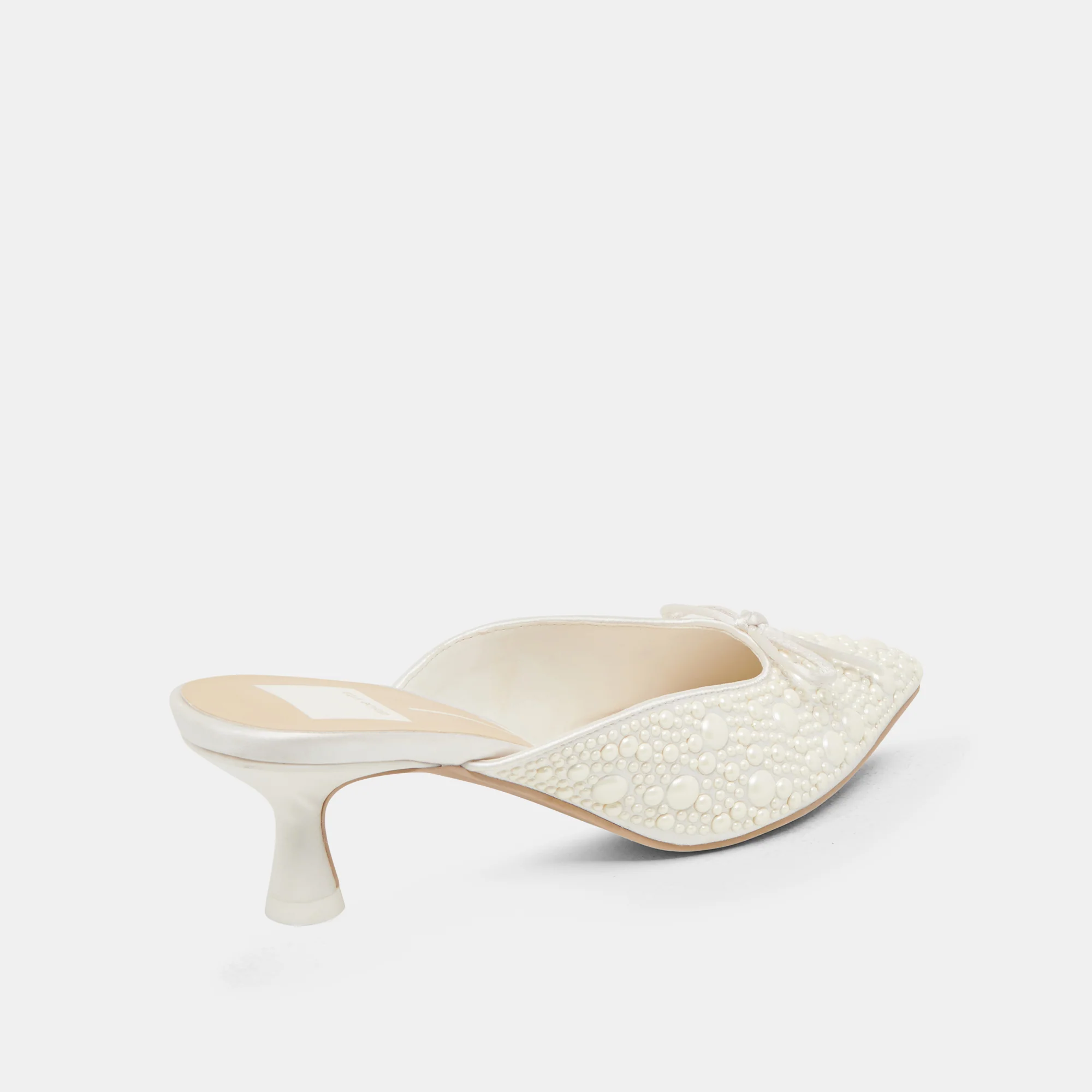 CLAYTN PEARL HEELS TRUE WHITE SATIN 17 CLAYTN PEARL HEELS TRUE WHITE SATIN