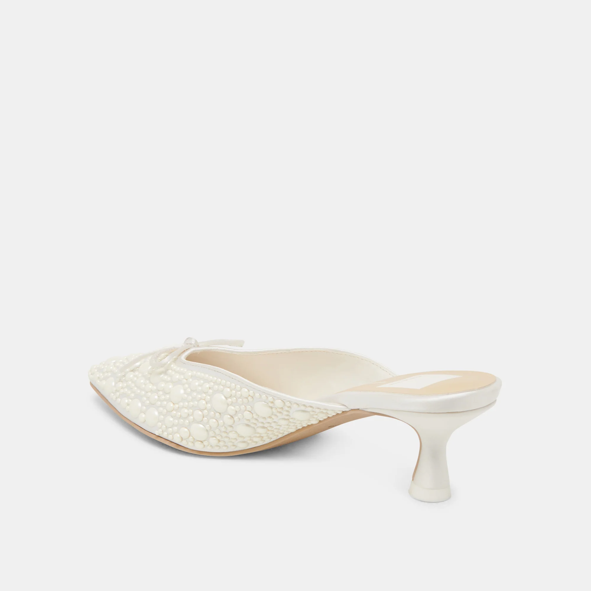 CLAYTN PEARL HEELS TRUE WHITE SATIN 20 CLAYTN PEARL HEELS TRUE WHITE SATIN