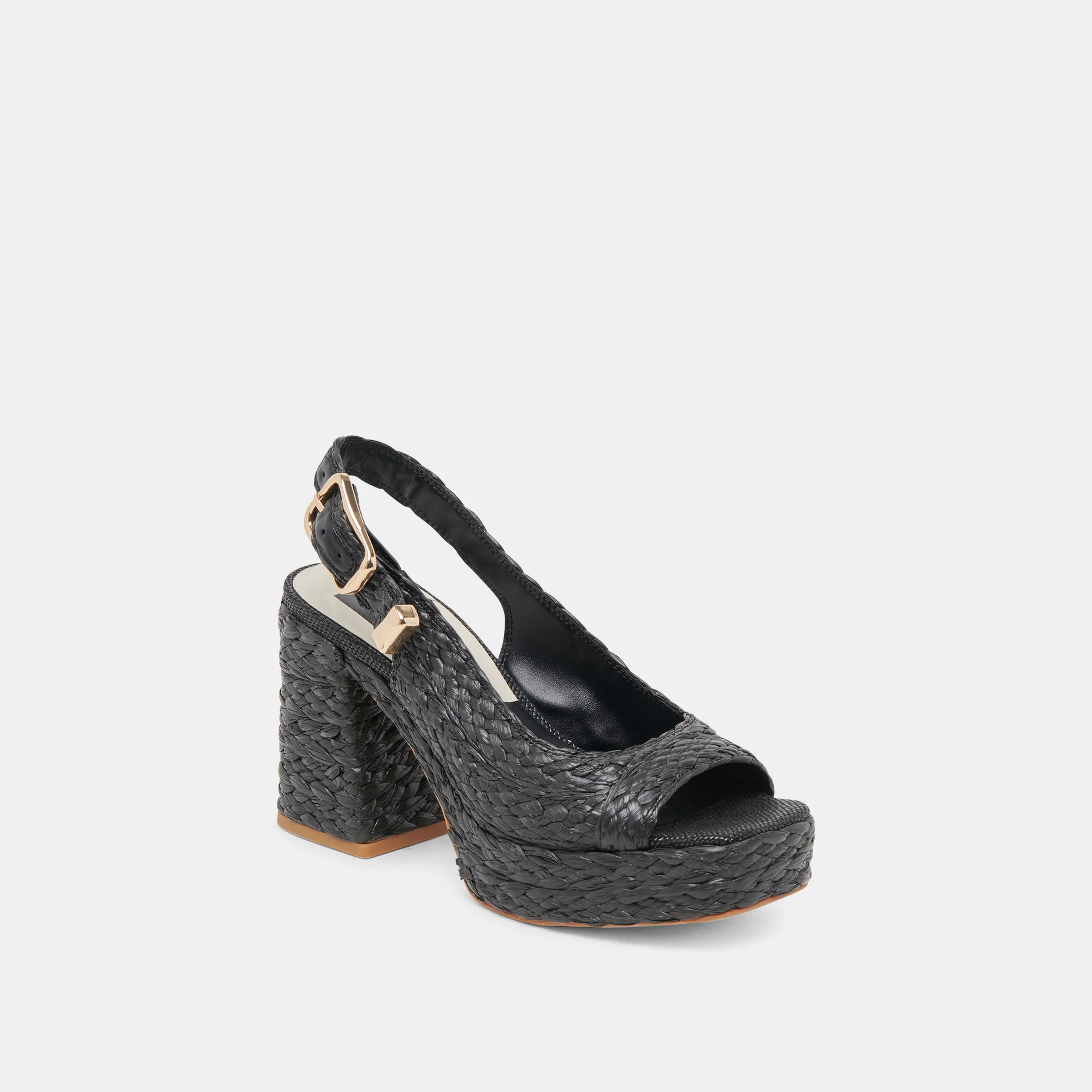 FLORES HEELS ONYX RAFFIA 11 FLORES HEELS ONYX RAFFIA