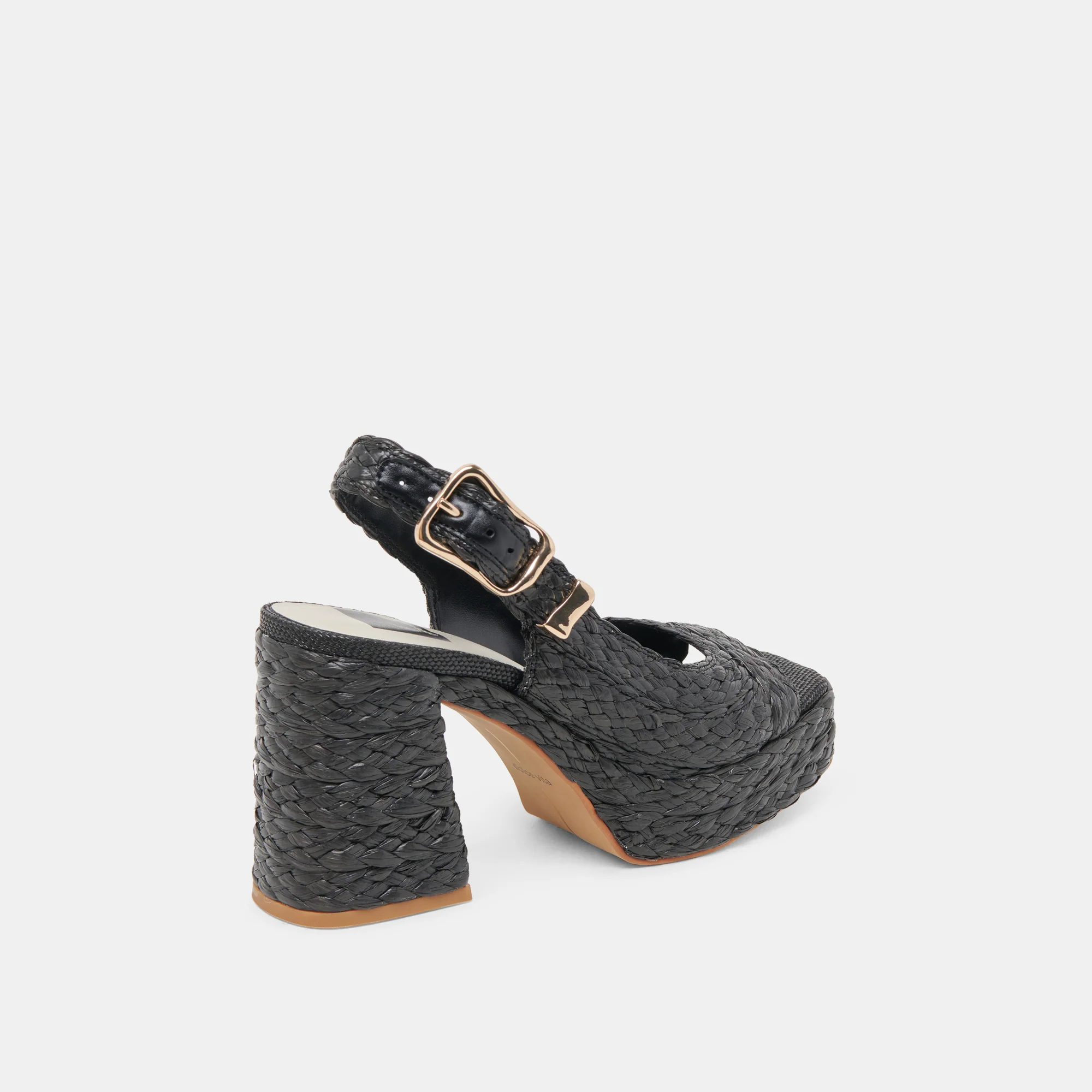 FLORES HEELS ONYX RAFFIA 12 FLORES HEELS ONYX RAFFIA