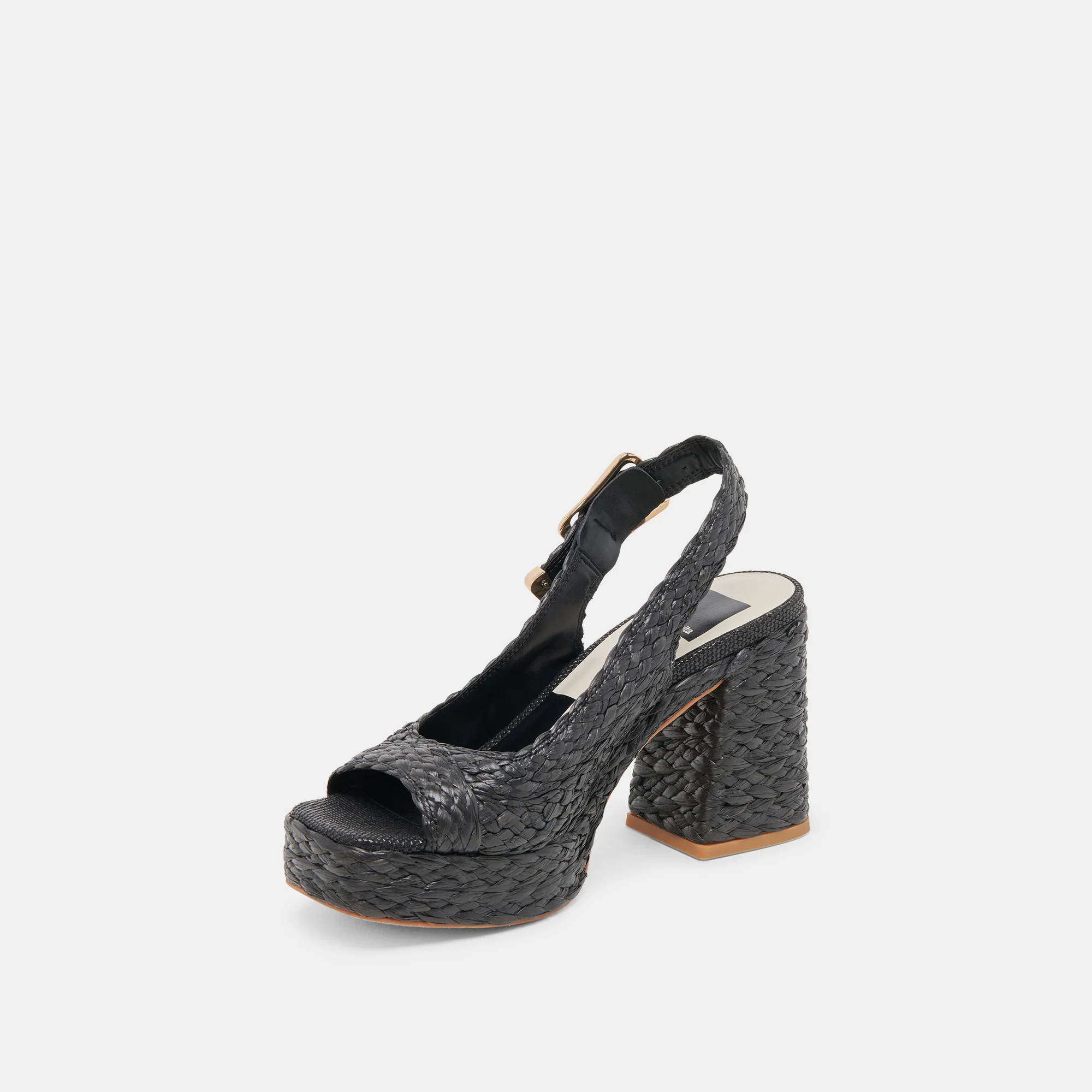 FLORES HEELS ONYX RAFFIA 13 FLORES HEELS ONYX RAFFIA