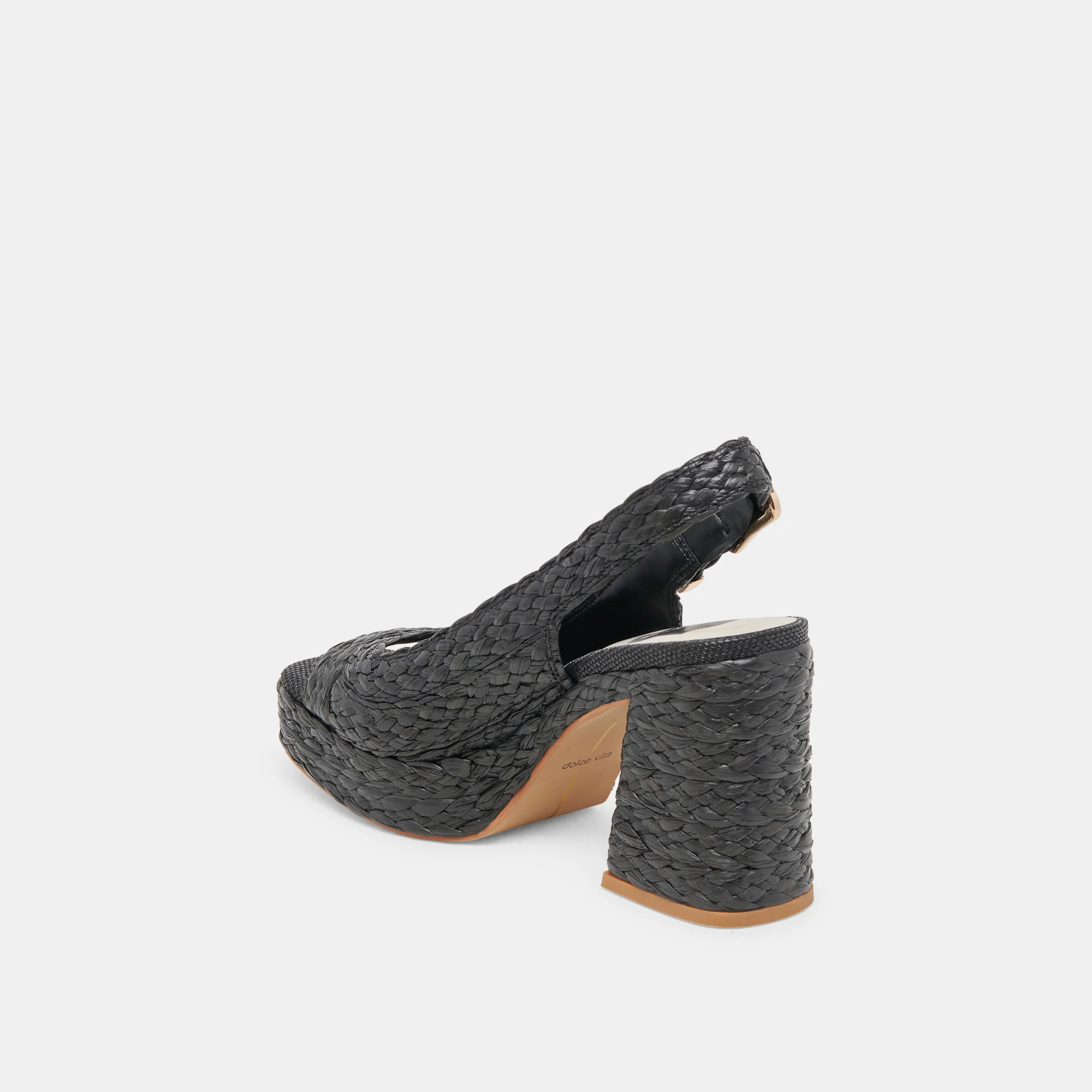 FLORES HEELS ONYX RAFFIA 14 FLORES HEELS ONYX RAFFIA