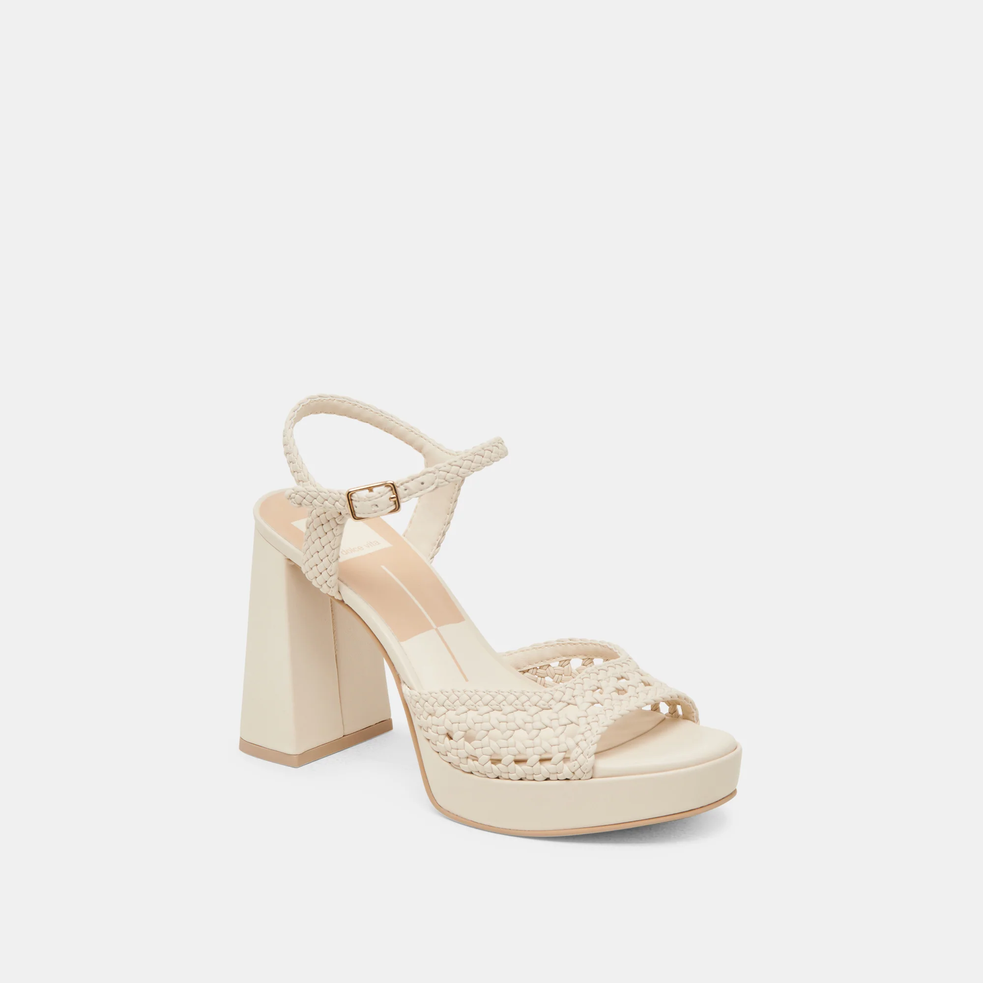PEYTEN WIDE HEELS CREME WOVEN STELLA 11 PEYTEN WIDE HEELS CREME WOVEN STELLA