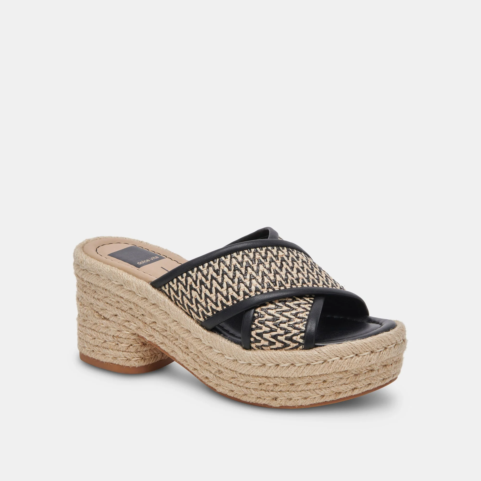 ELDORA HEELS WHITE BLACK RAFFIA - re:vita 11 ELDORA HEELS WHITE BLACK RAFFIA - re:vita