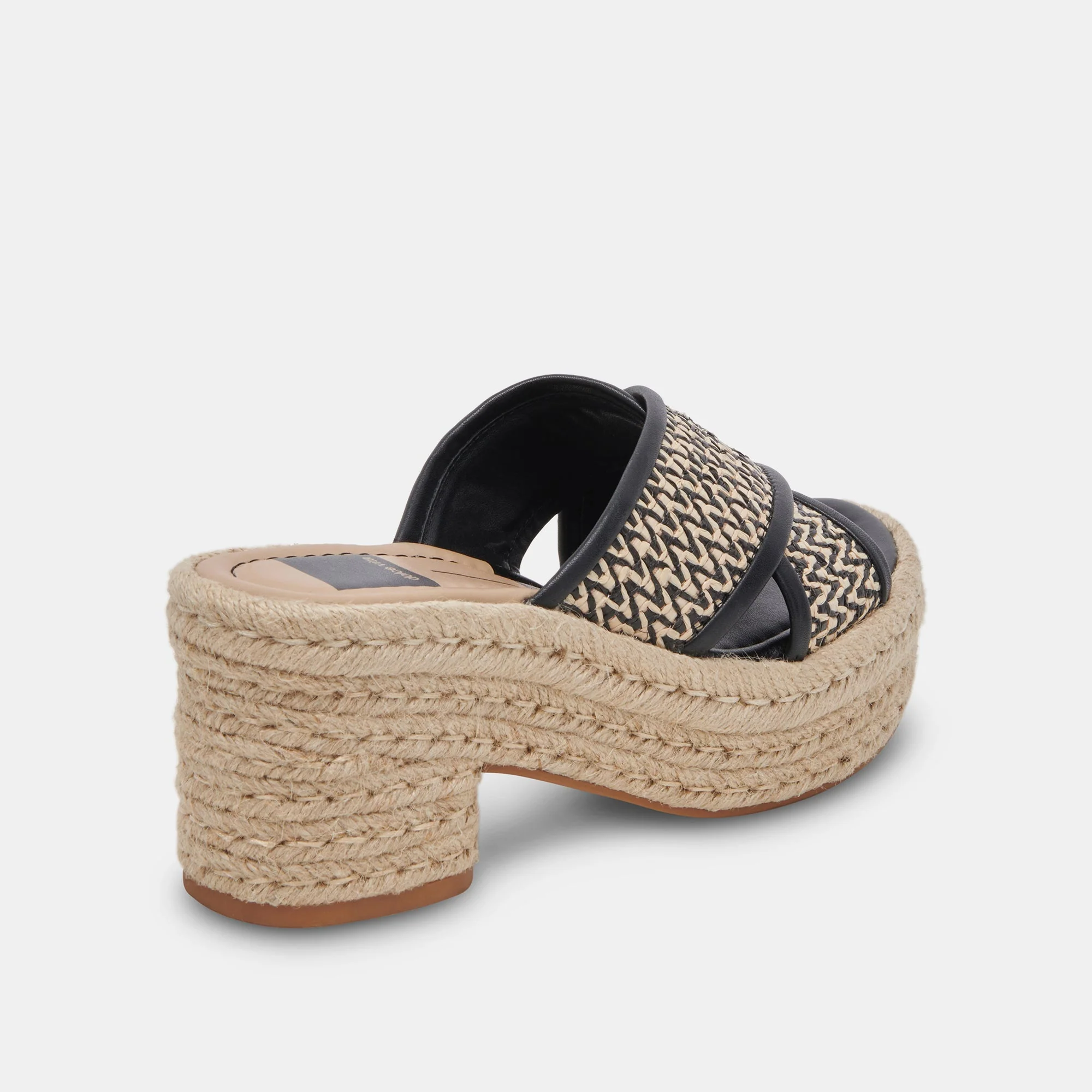 ELDORA HEELS WHITE BLACK RAFFIA - re:vita 12 ELDORA HEELS WHITE BLACK RAFFIA - re:vita