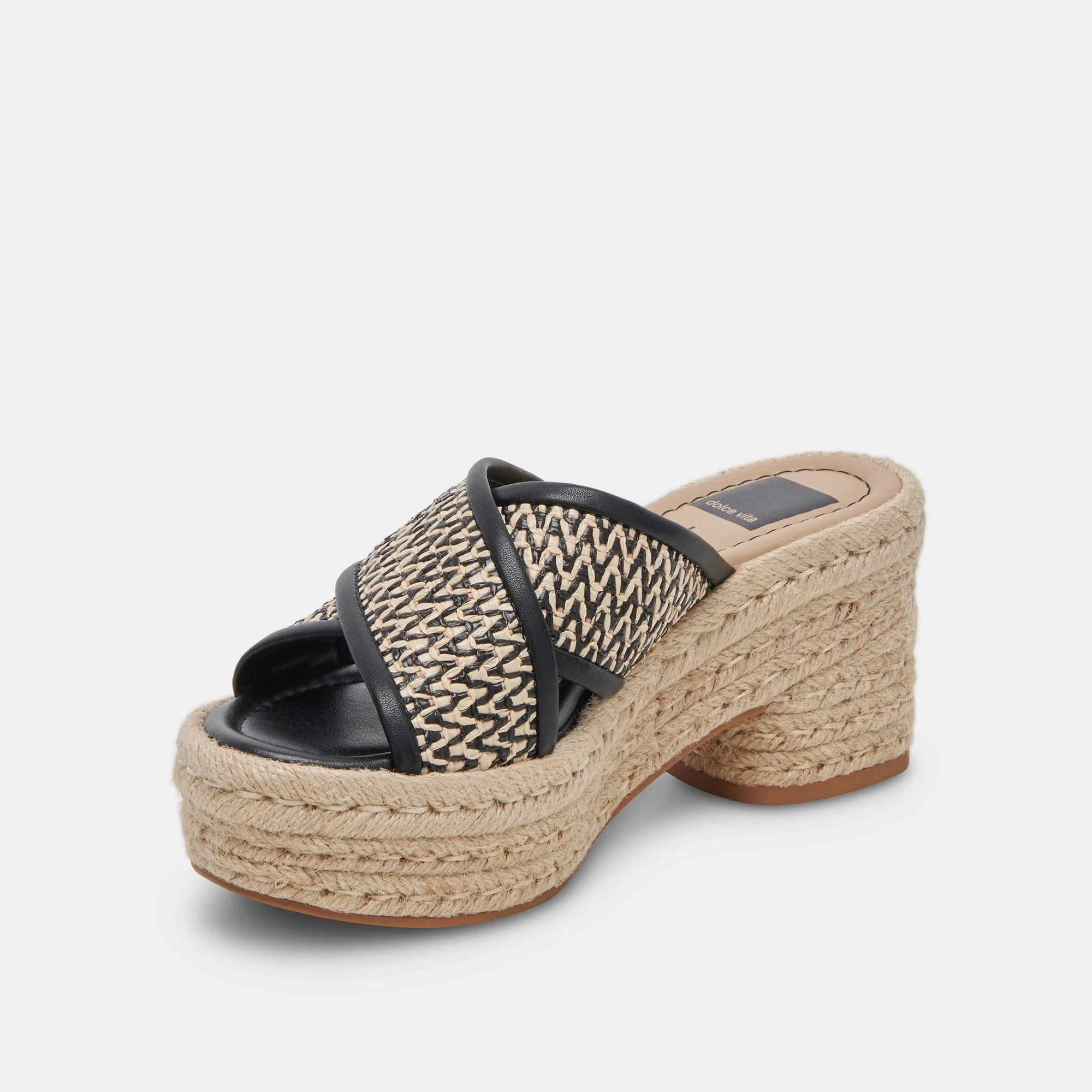 ELDORA HEELS WHITE BLACK RAFFIA - re:vita 13 ELDORA HEELS WHITE BLACK RAFFIA - re:vita