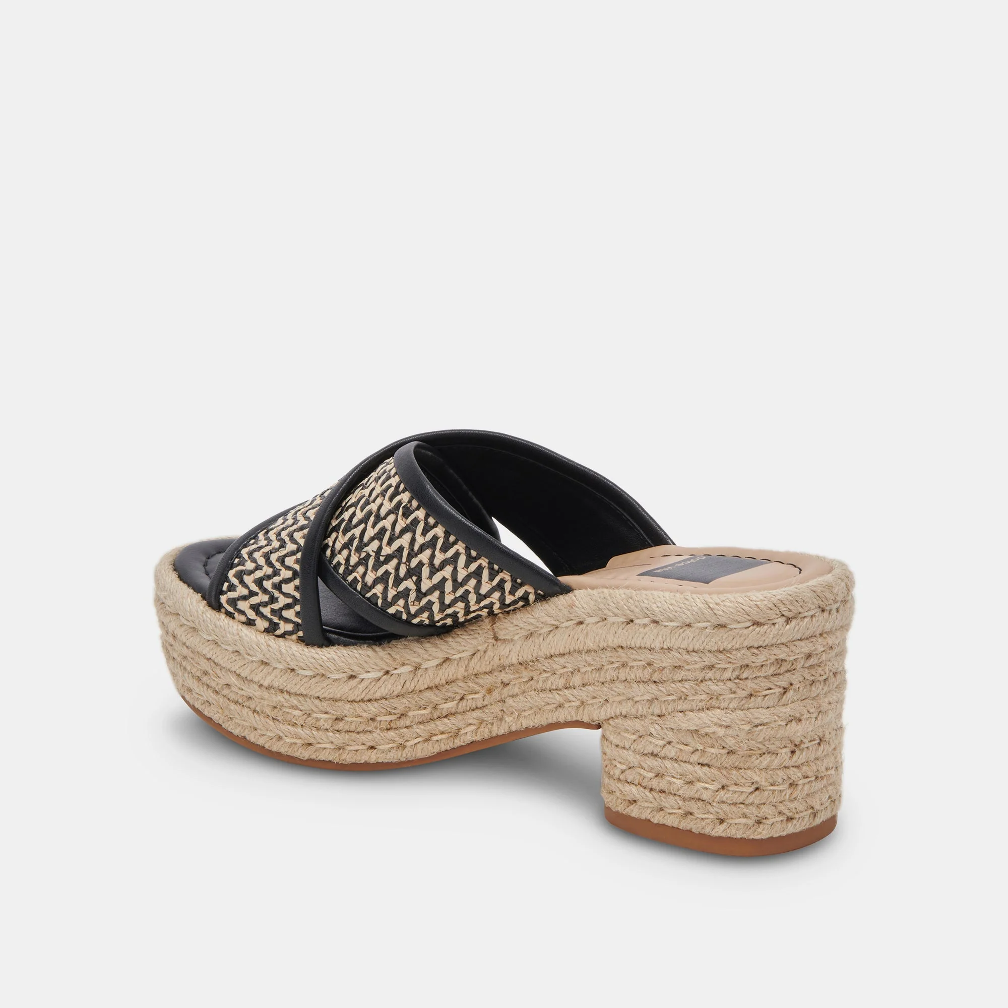 ELDORA HEELS WHITE BLACK RAFFIA - re:vita 14 ELDORA HEELS WHITE BLACK RAFFIA - re:vita