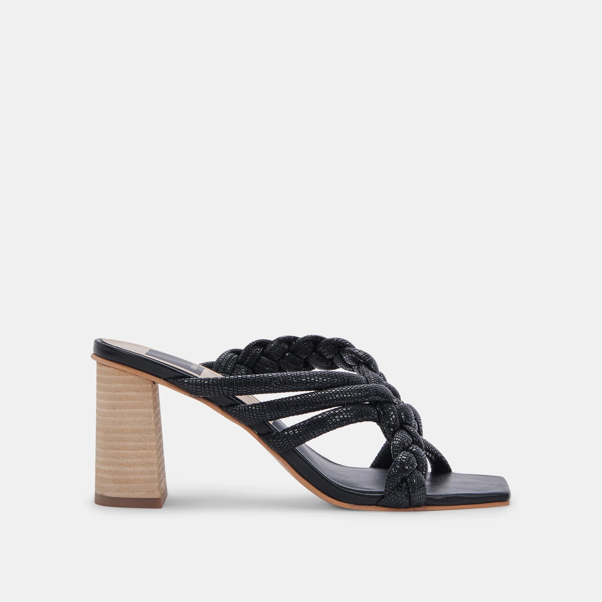 PIPIN HEELS BLACK EMBOSSED LEATHER - re:vita 1 PIPIN HEELS BLACK EMBOSSED LEATHER - re:vita