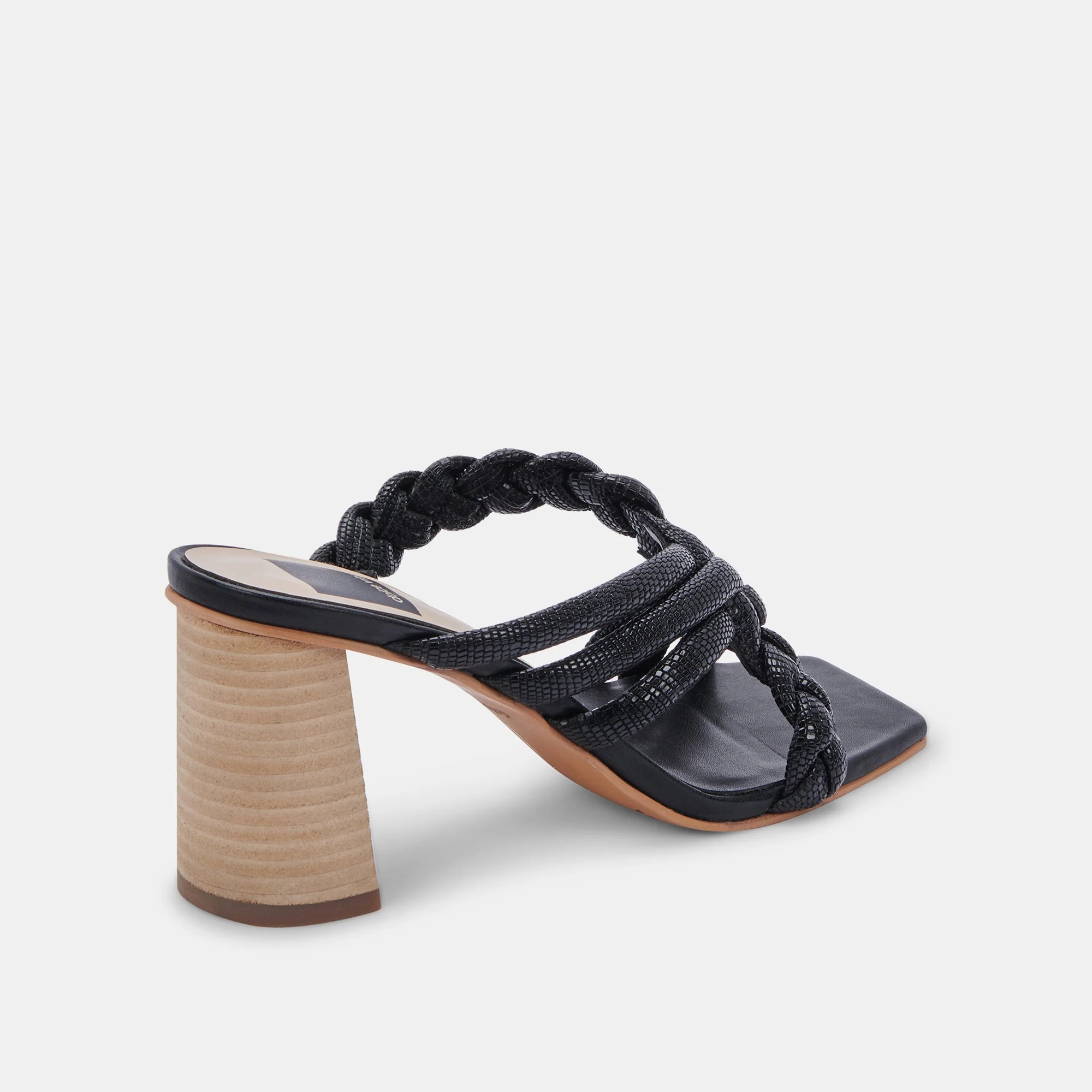 PIPIN HEELS BLACK EMBOSSED LEATHER - re:vita 14 PIPIN HEELS BLACK EMBOSSED LEATHER - re:vita