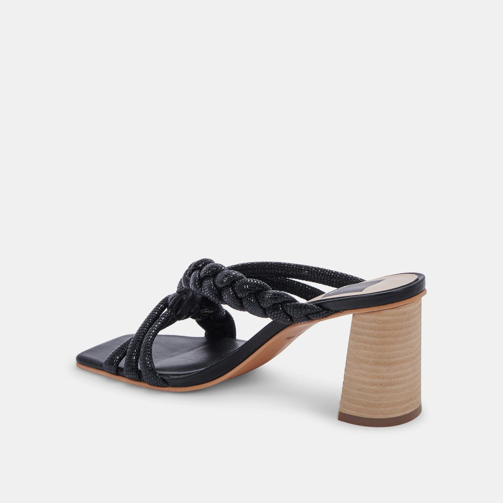 PIPIN HEELS BLACK EMBOSSED LEATHER - re:vita 16 PIPIN HEELS BLACK EMBOSSED LEATHER - re:vita