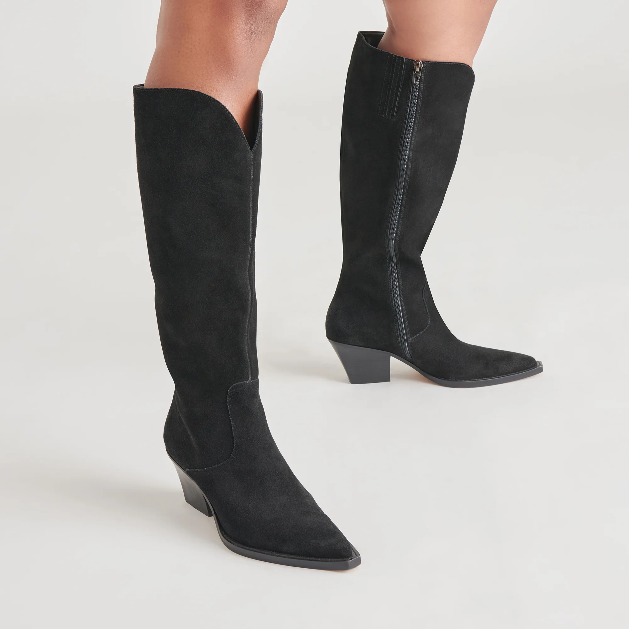 RAJ WIDE CALF BOOTS ONYX SUEDE 20 RAJ WIDE CALF BOOTS ONYX SUEDE