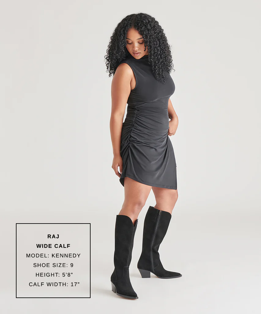 RAJ WIDE CALF BOOTS ONYX SUEDE 23 RAJ WIDE CALF BOOTS ONYX SUEDE