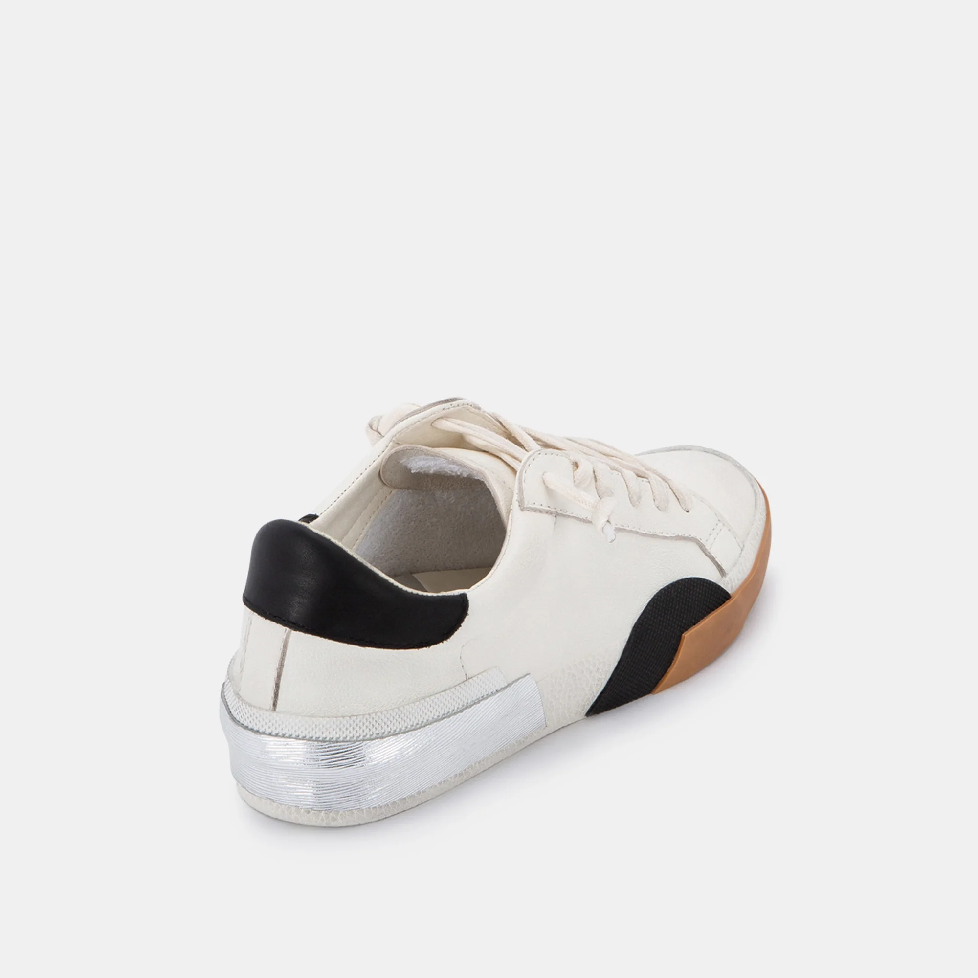 ZINA WIDE SNEAKERS WHITE BLACK LEATHER 14 ZINA WIDE SNEAKERS WHITE BLACK LEATHER