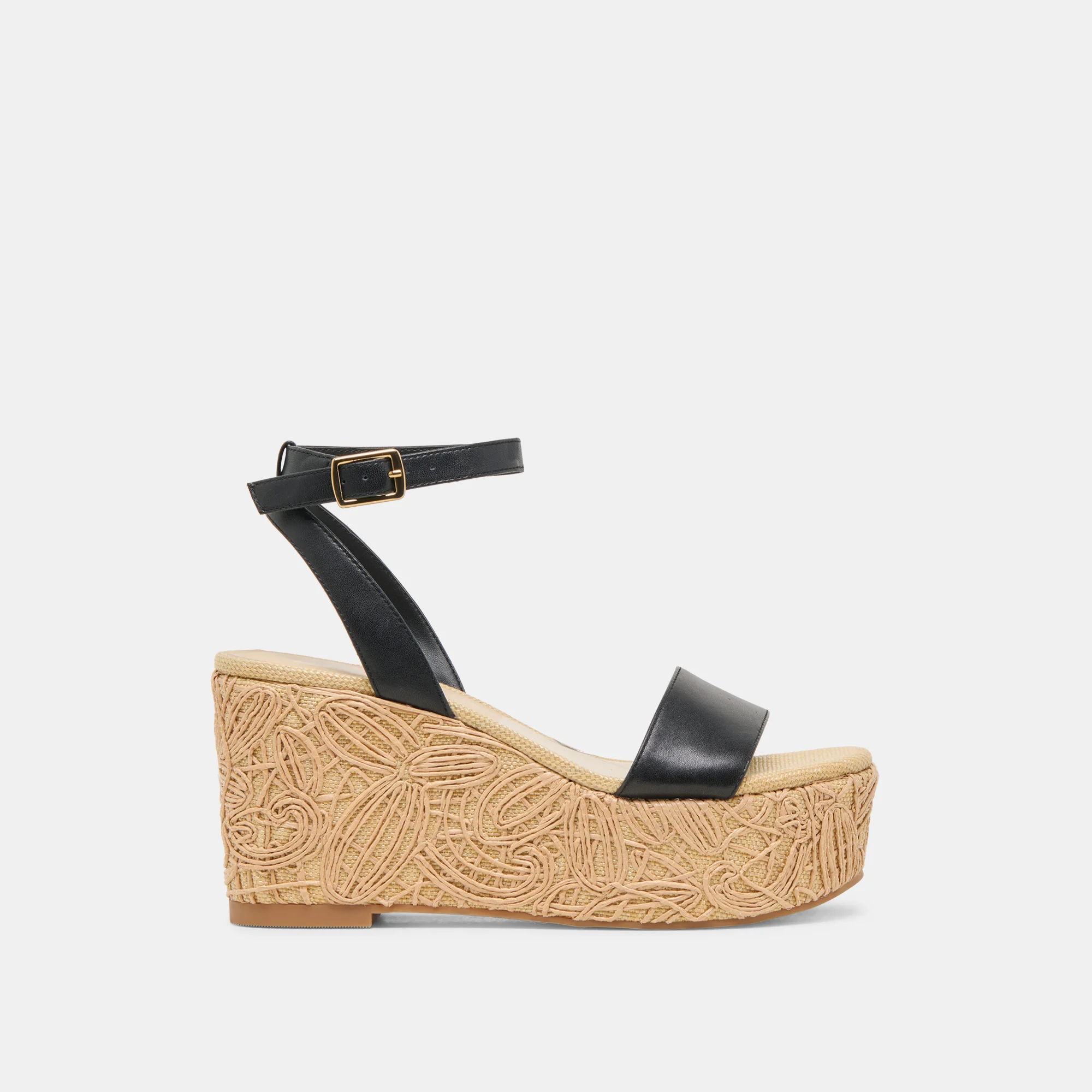 TALISA WEDGES BLACK LEATHER