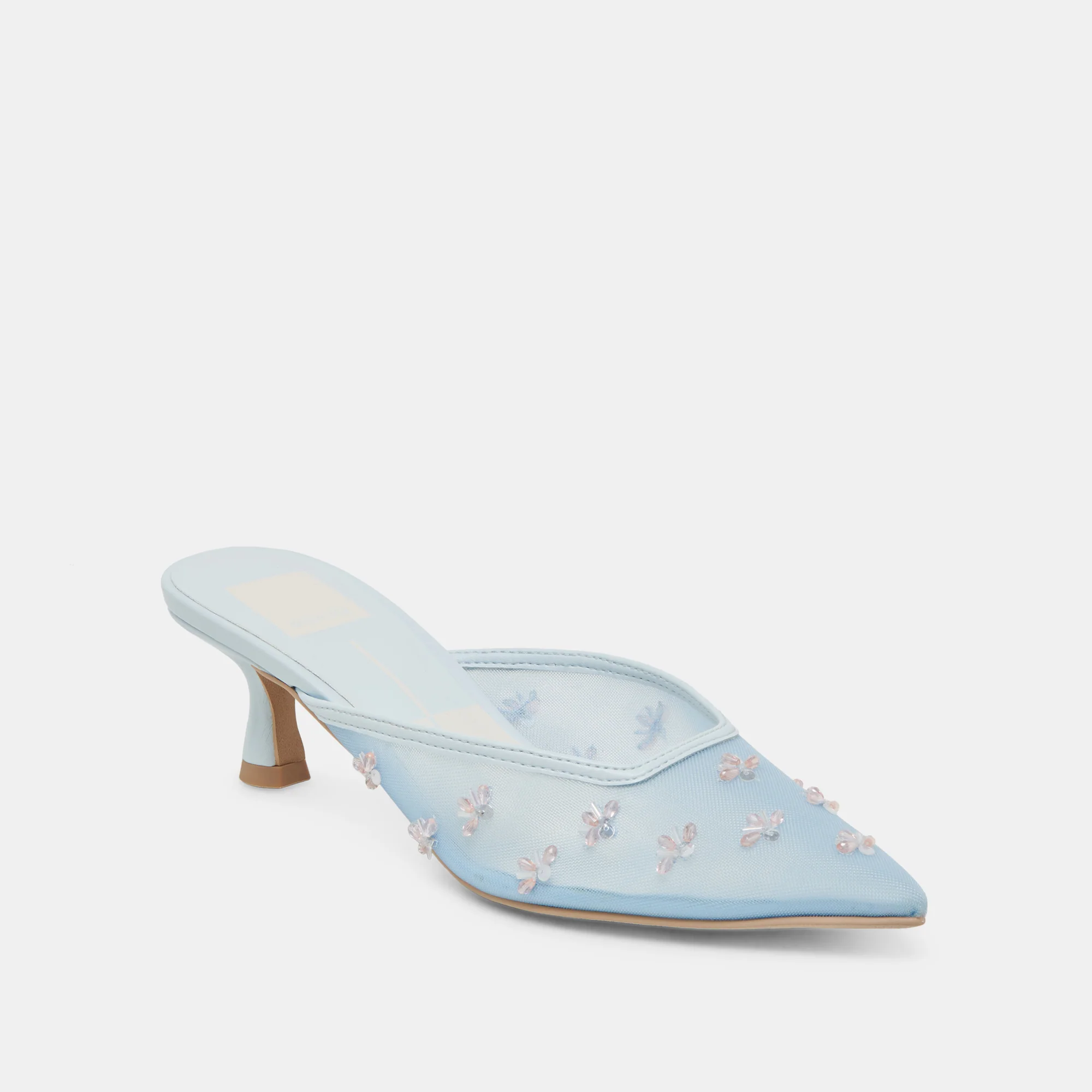CLARA WIDE HEELS ICE BLUE MESH 11 CLARA WIDE HEELS ICE BLUE MESH