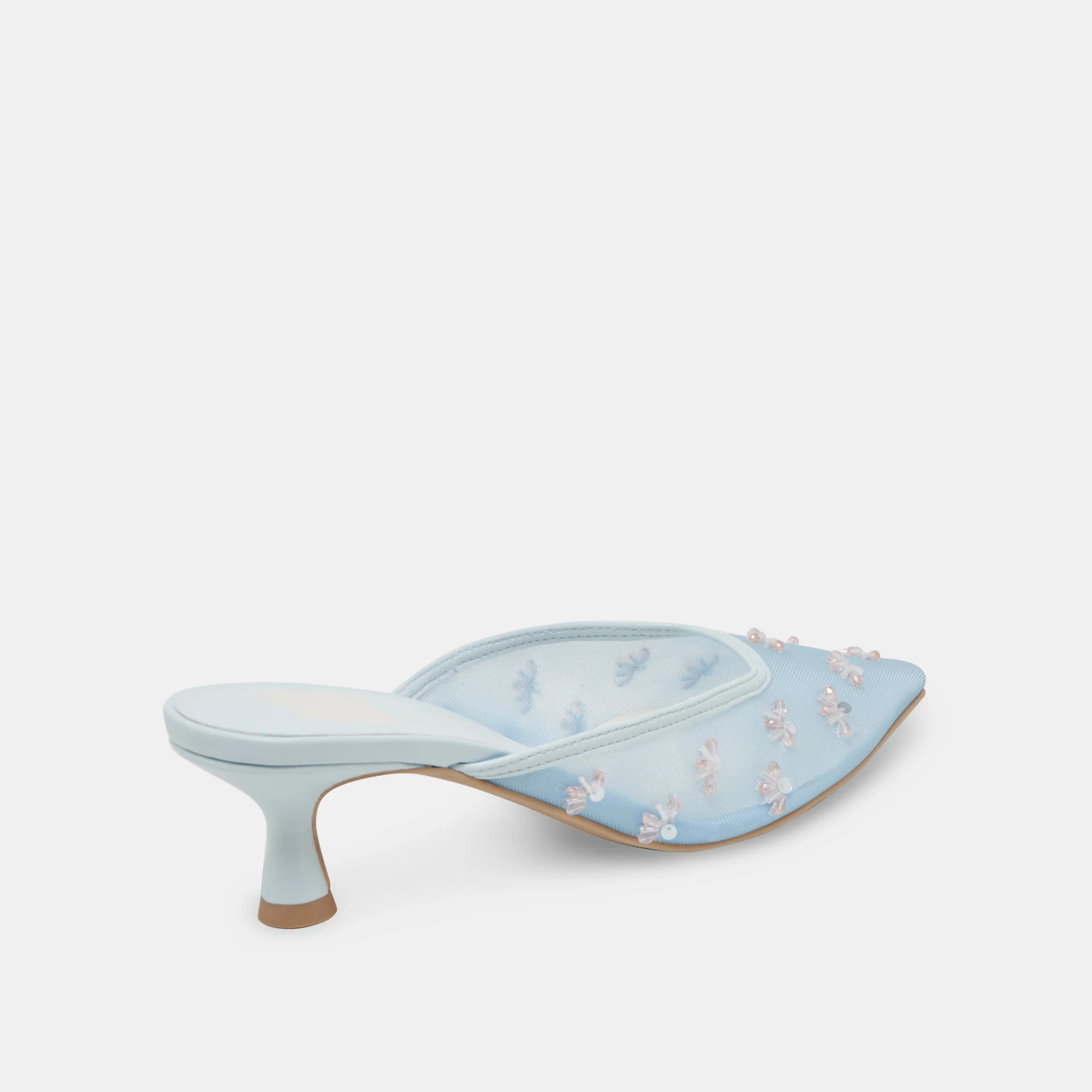 CLARA WIDE HEELS ICE BLUE MESH 12 CLARA WIDE HEELS ICE BLUE MESH