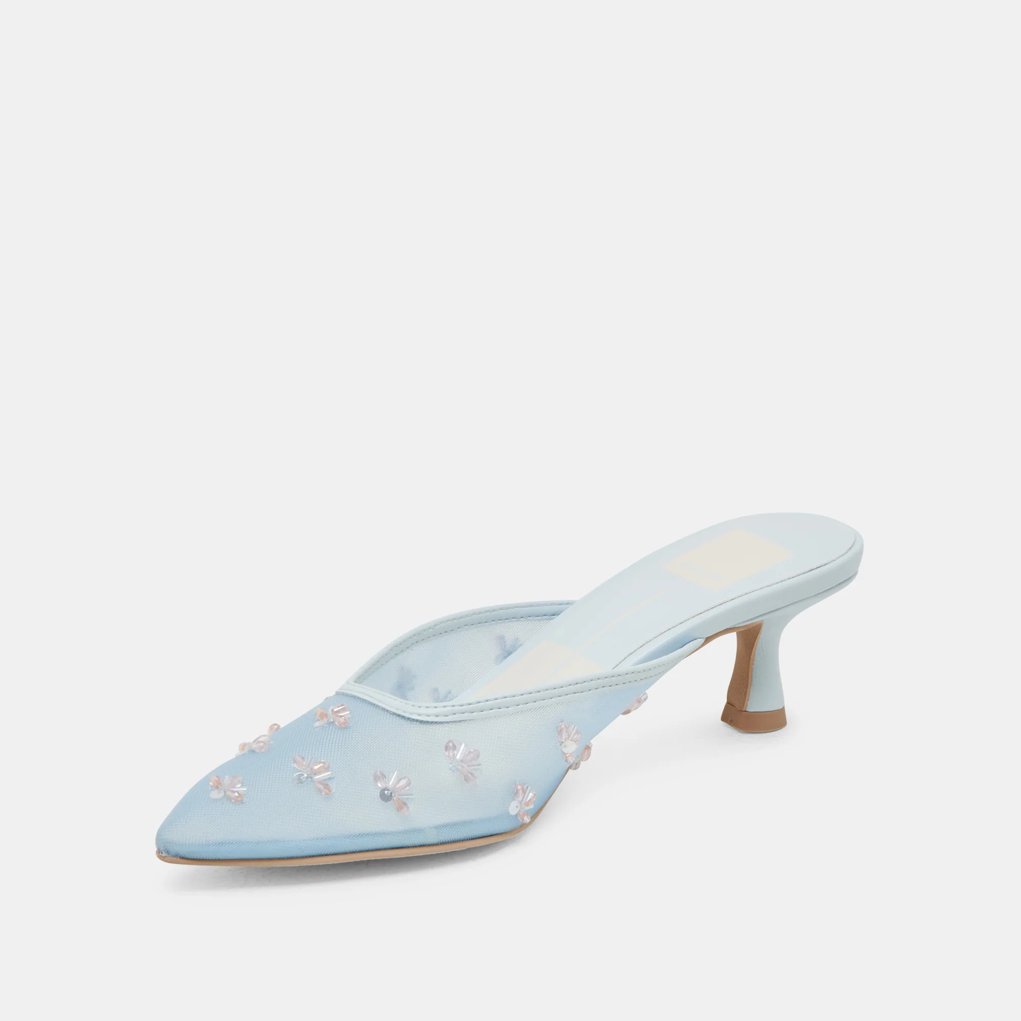 CLARA WIDE HEELS ICE BLUE MESH 13 CLARA WIDE HEELS ICE BLUE MESH
