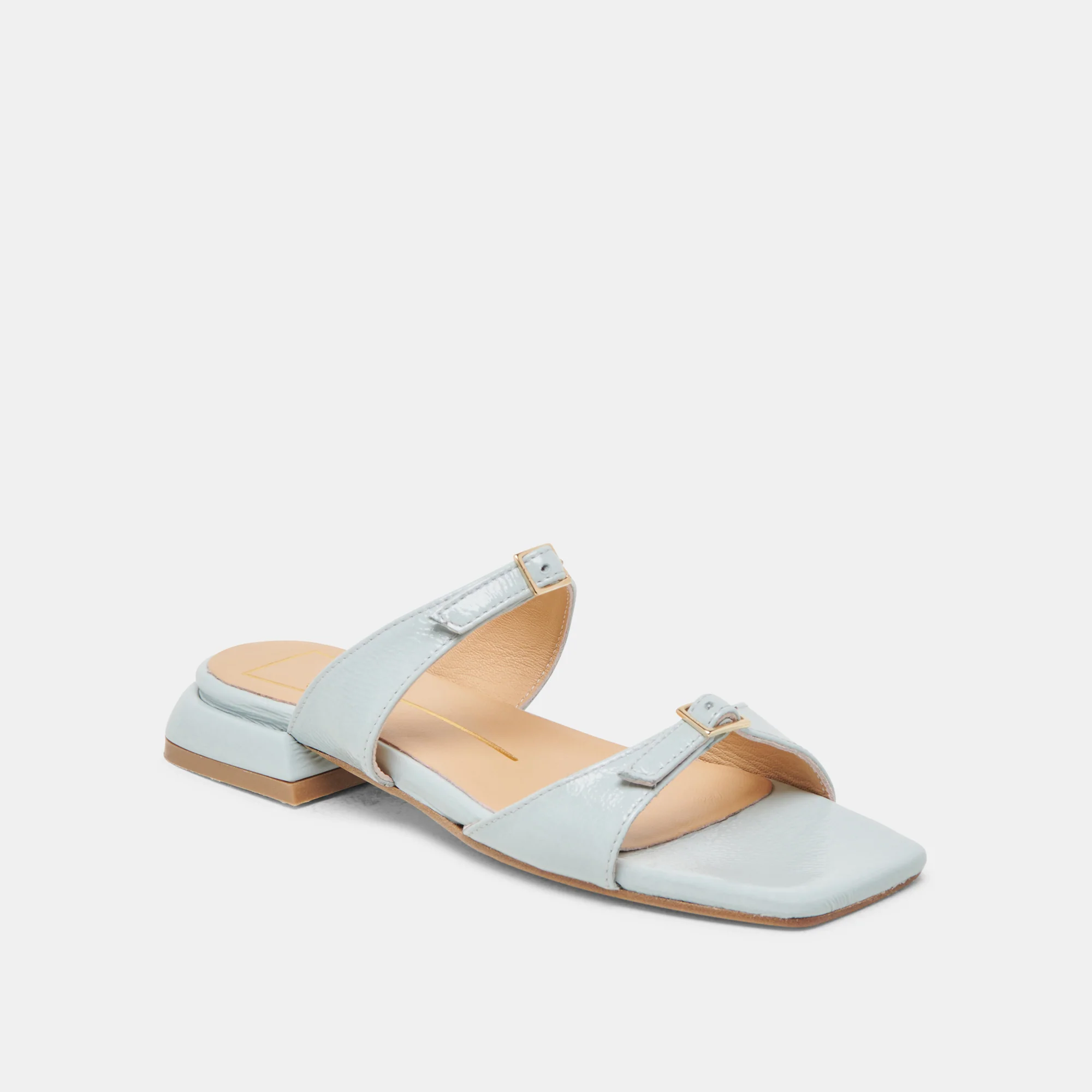 LAVERN SANDALS ICE BLUE CRINKLE PATENT 12 LAVERN SANDALS ICE BLUE CRINKLE PATENT
