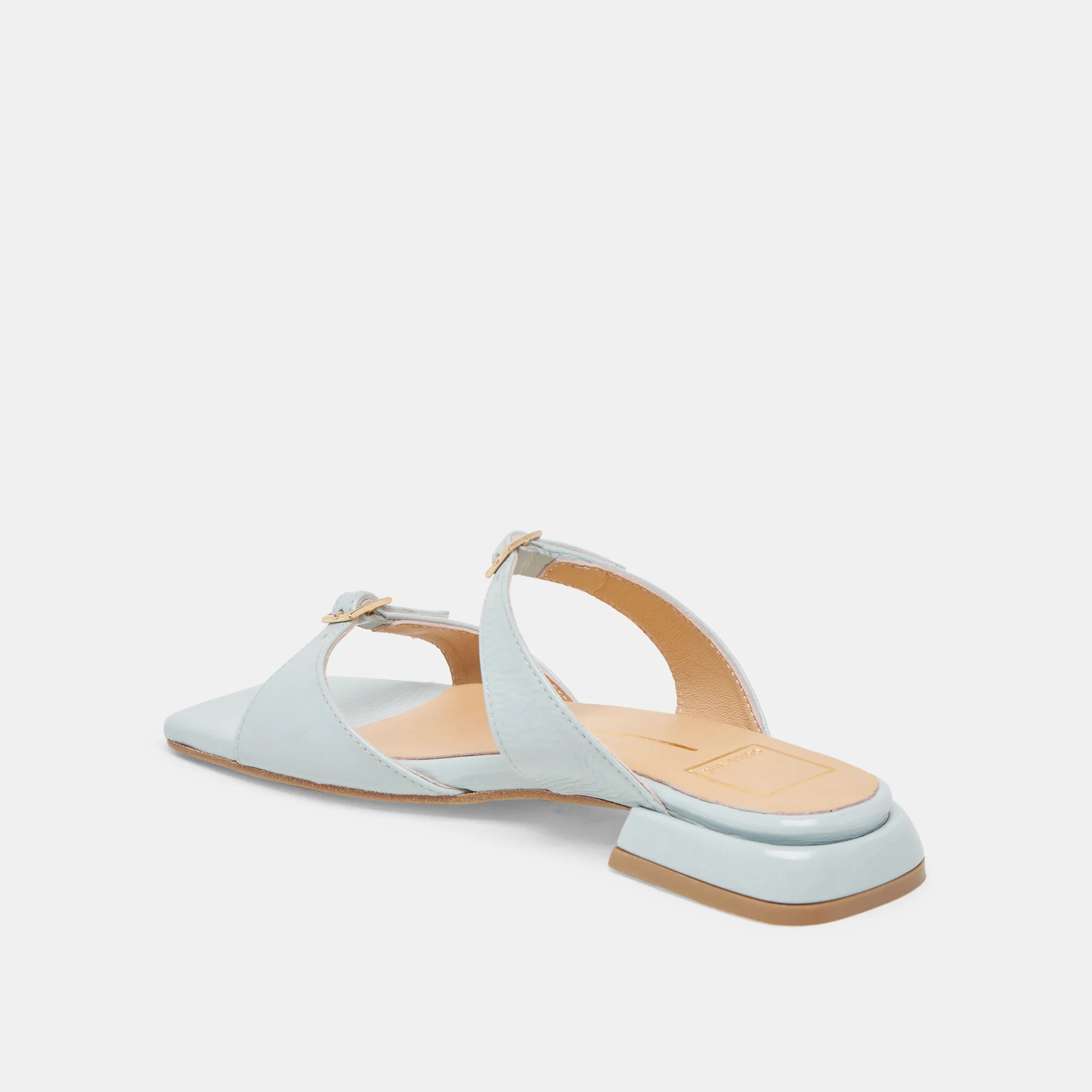 LAVERN SANDALS ICE BLUE CRINKLE PATENT 15 LAVERN SANDALS ICE BLUE CRINKLE PATENT