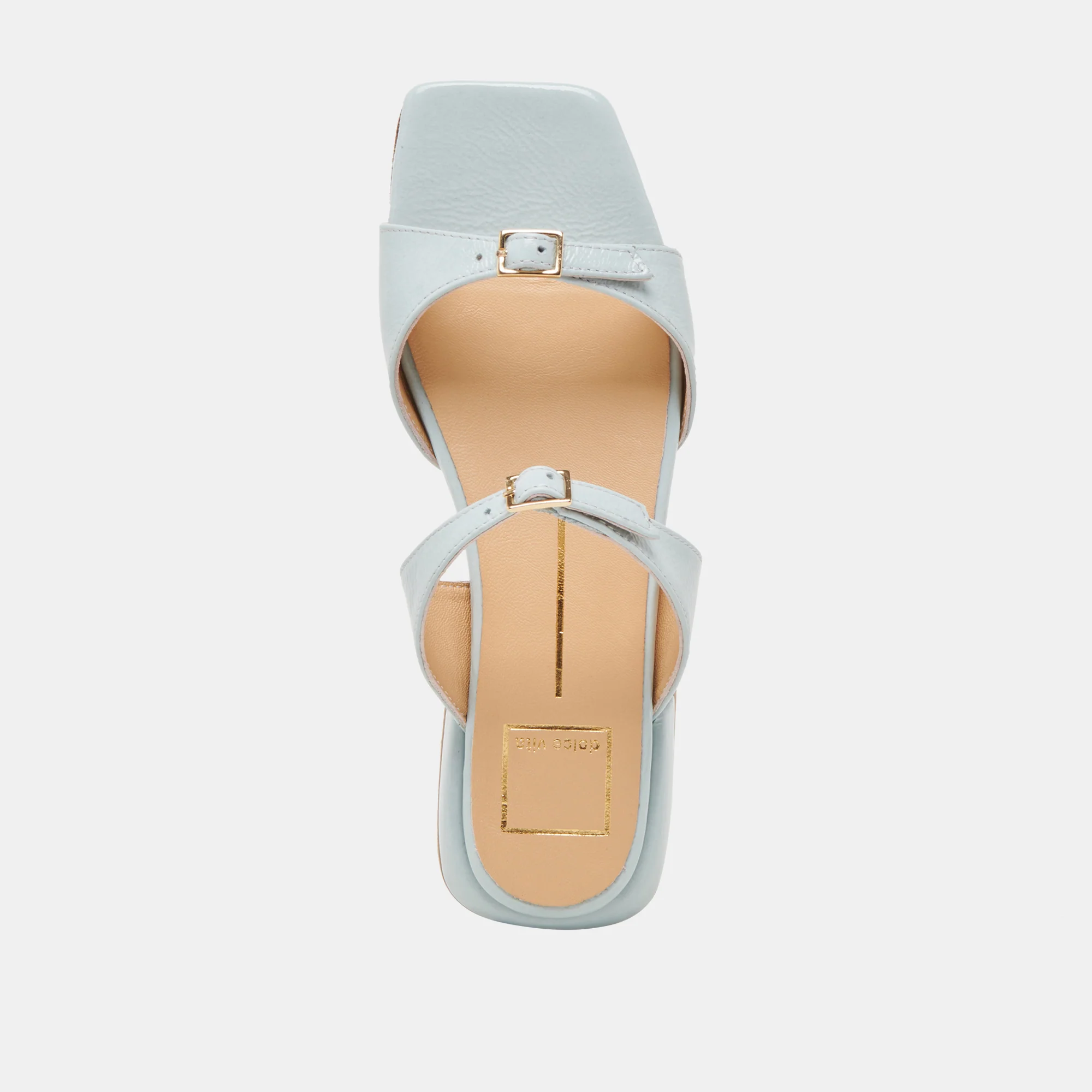 LAVERN SANDALS ICE BLUE CRINKLE PATENT 19 LAVERN SANDALS ICE BLUE CRINKLE PATENT