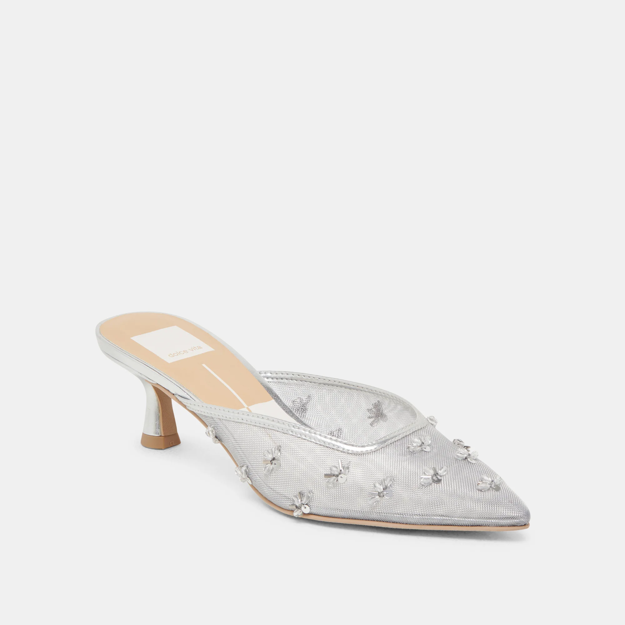 CLARA HEELS SILVER MESH 11 CLARA HEELS SILVER MESH