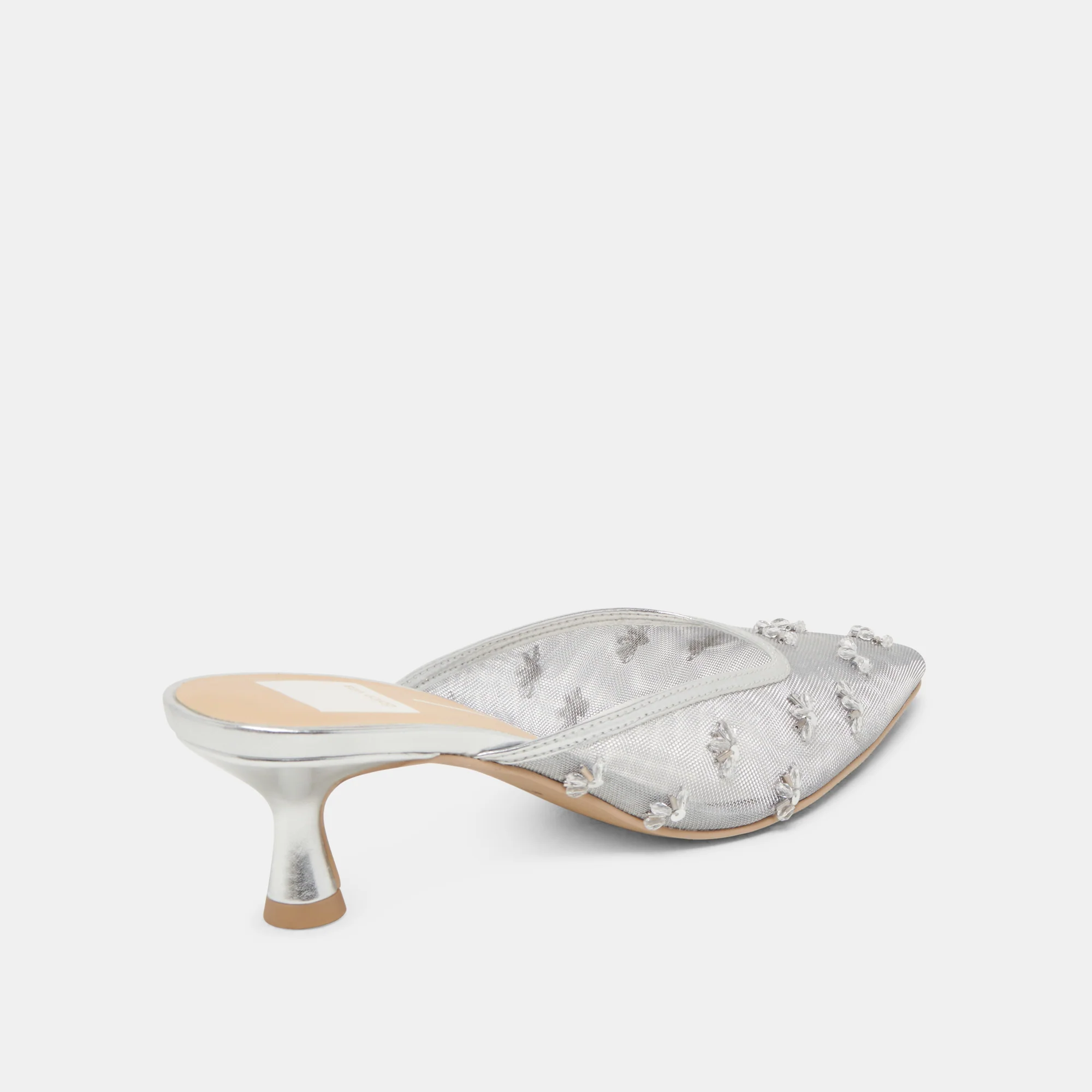 CLARA HEELS SILVER MESH 12 CLARA HEELS SILVER MESH