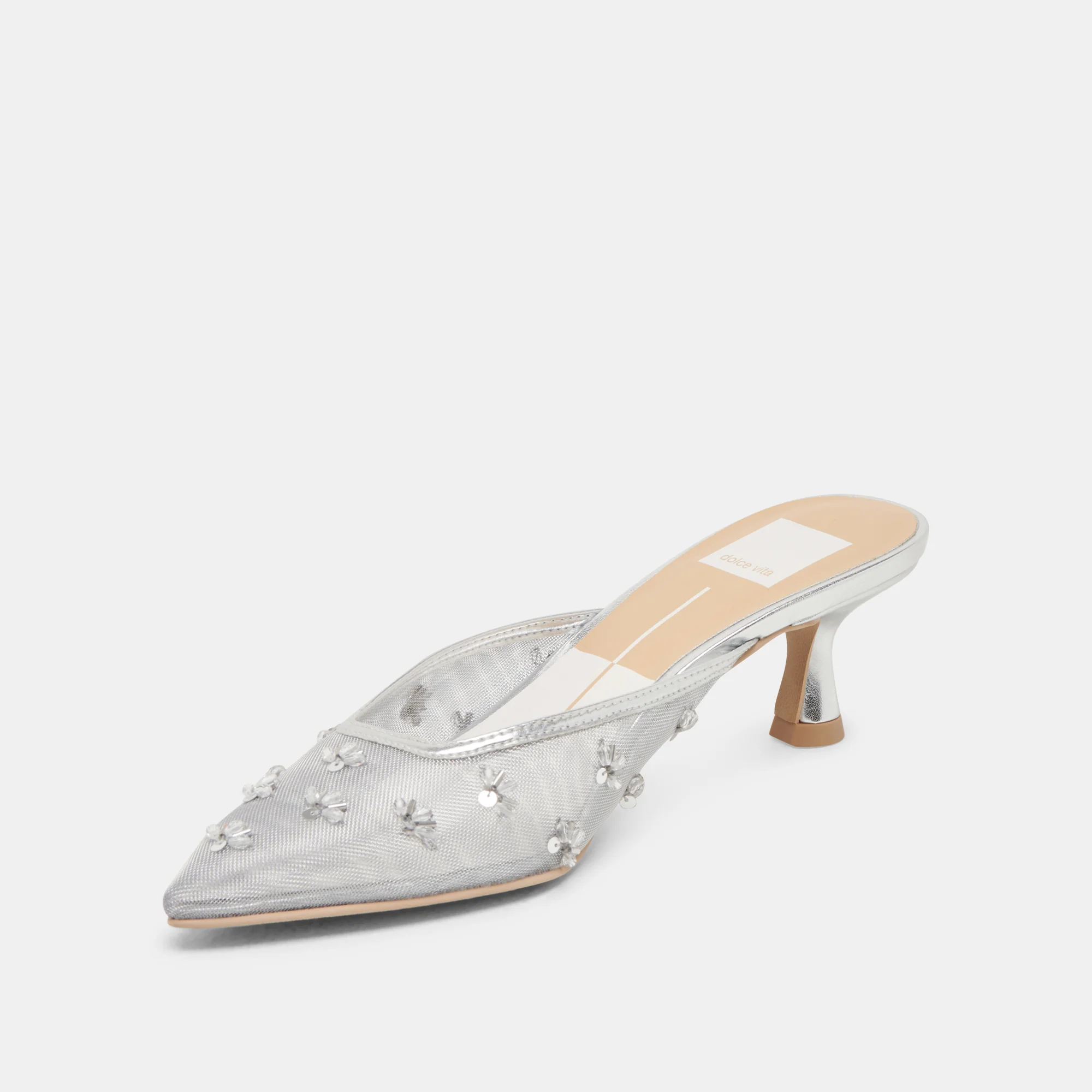 CLARA HEELS SILVER MESH 13 CLARA HEELS SILVER MESH